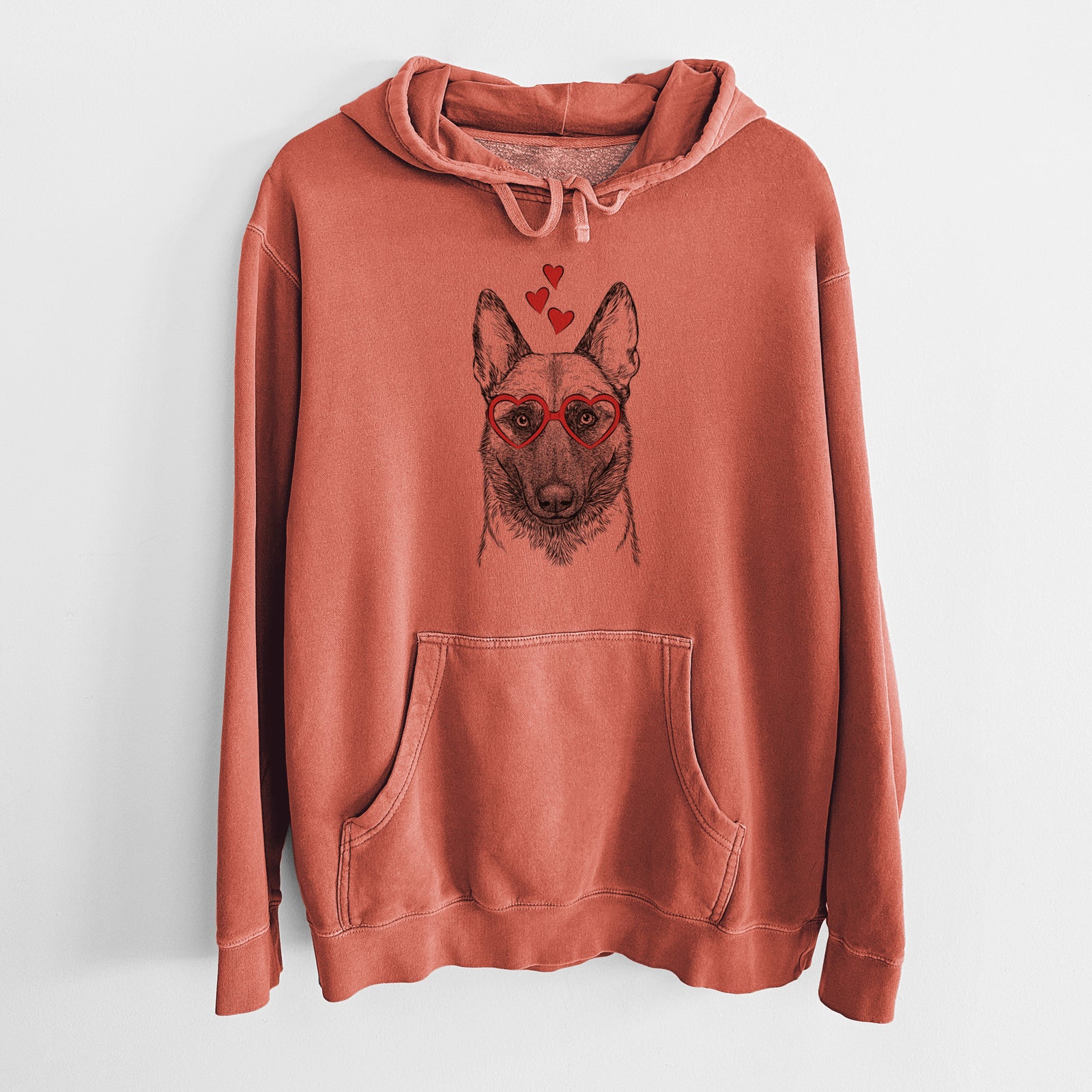 Valentine Gunther the Belgian Malinois - Unisex Pigment Dyed Hoodie