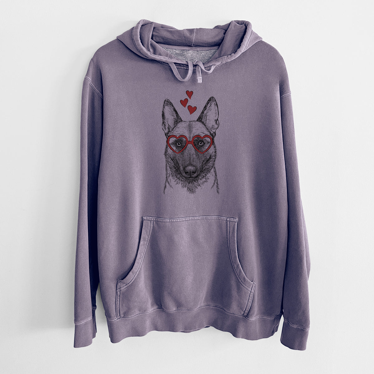 Valentine Gunther the Belgian Malinois - Unisex Pigment Dyed Hoodie