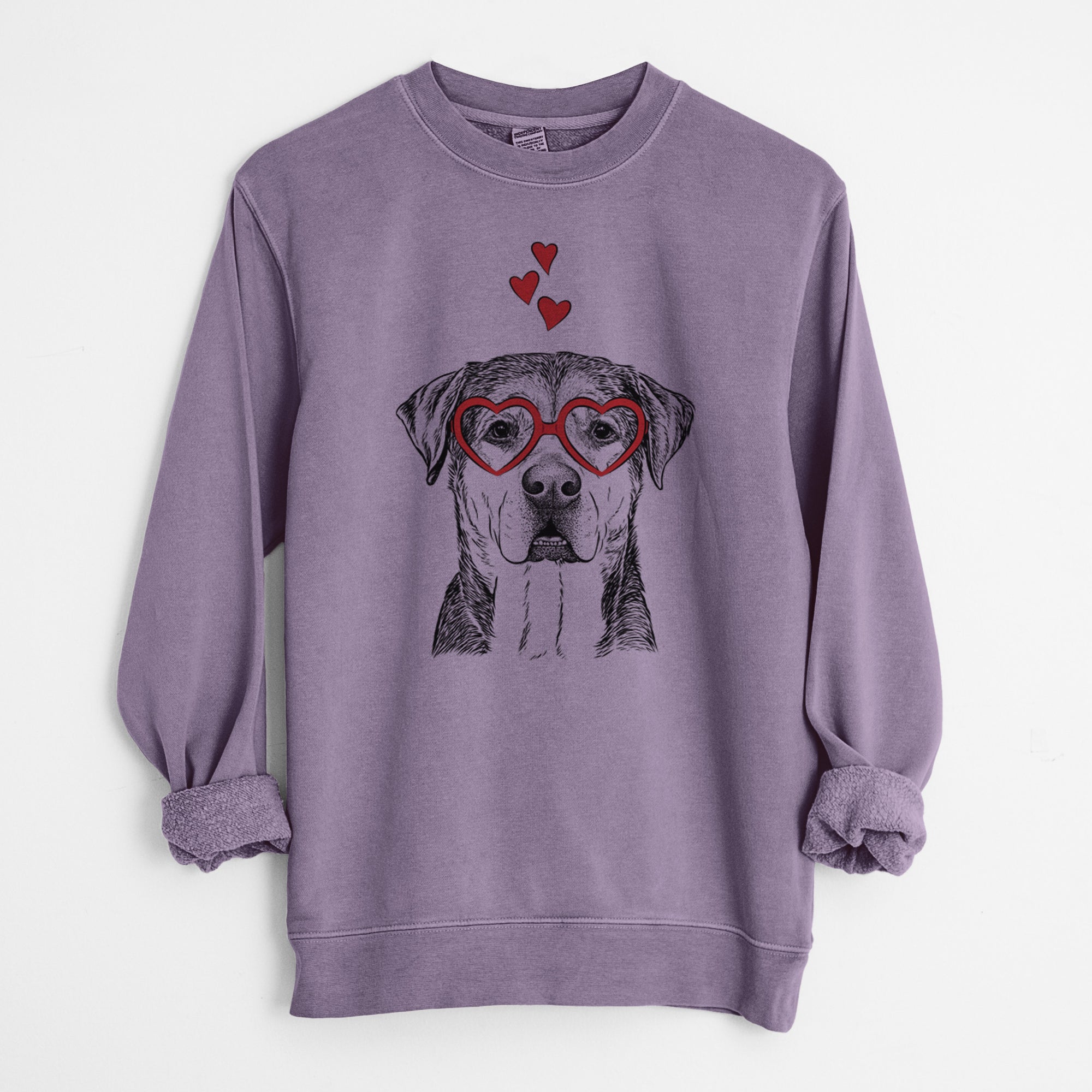 Valentine Gus the Rottweiler Mix - Unisex Pigment Dyed Crew Sweatshirt