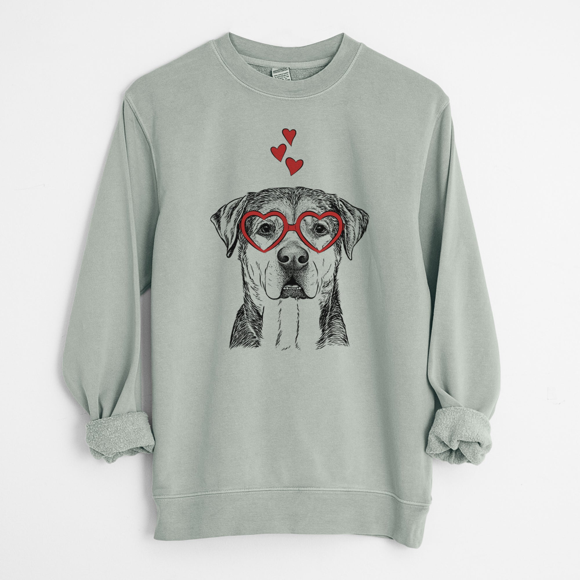 Valentine Gus the Rottweiler Mix - Unisex Pigment Dyed Crew Sweatshirt