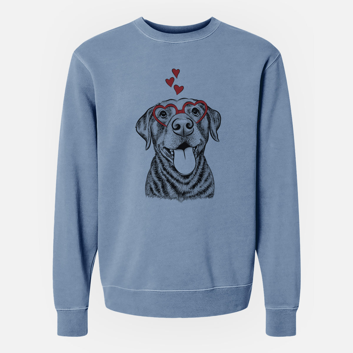 Valentine Gwen the Labrador Retriever - Unisex Pigment Dyed Crew Sweatshirt