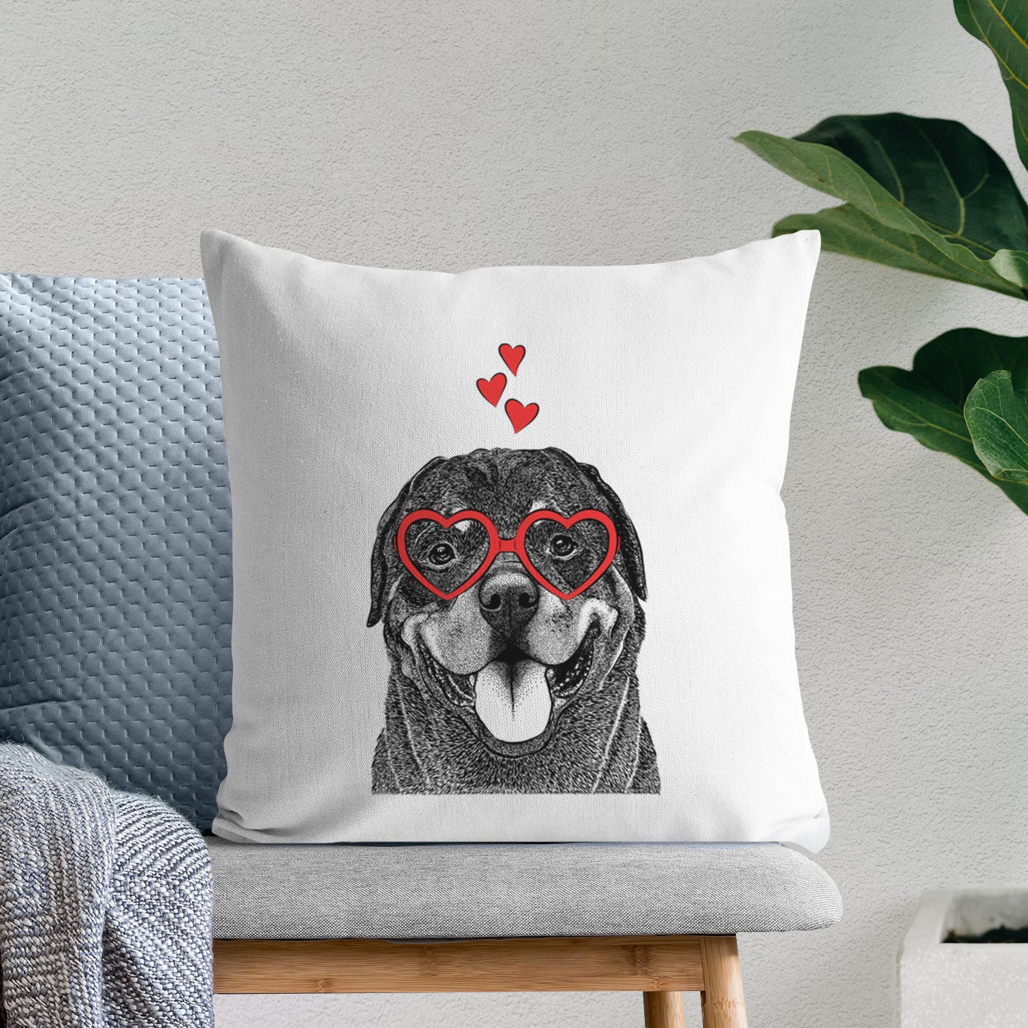 Hagan the Rottweiler - Throw Pillow Cover