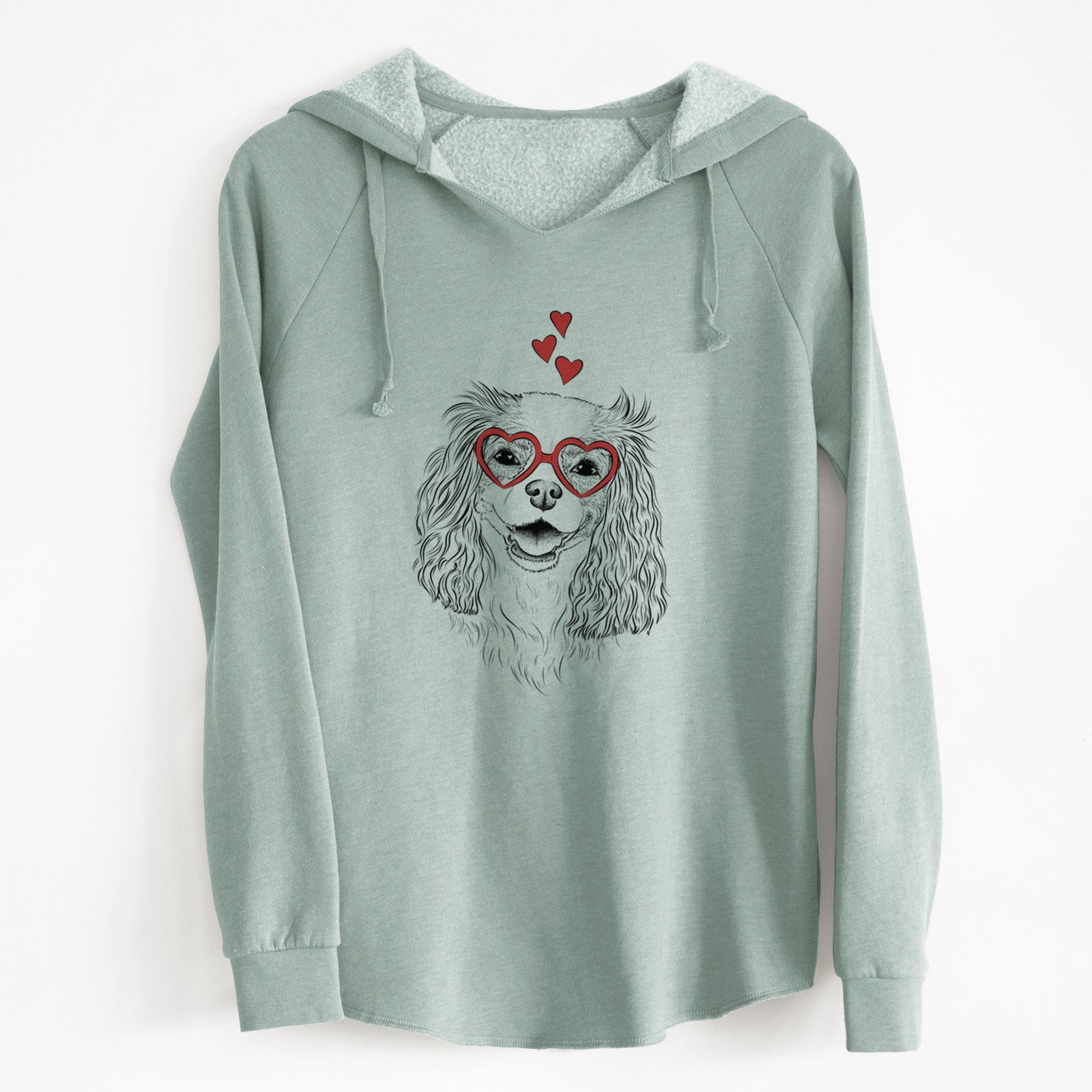 Valentine Halley Comet the Cavalier King Charles Spaniel - Cali Wave Hooded Sweatshirt