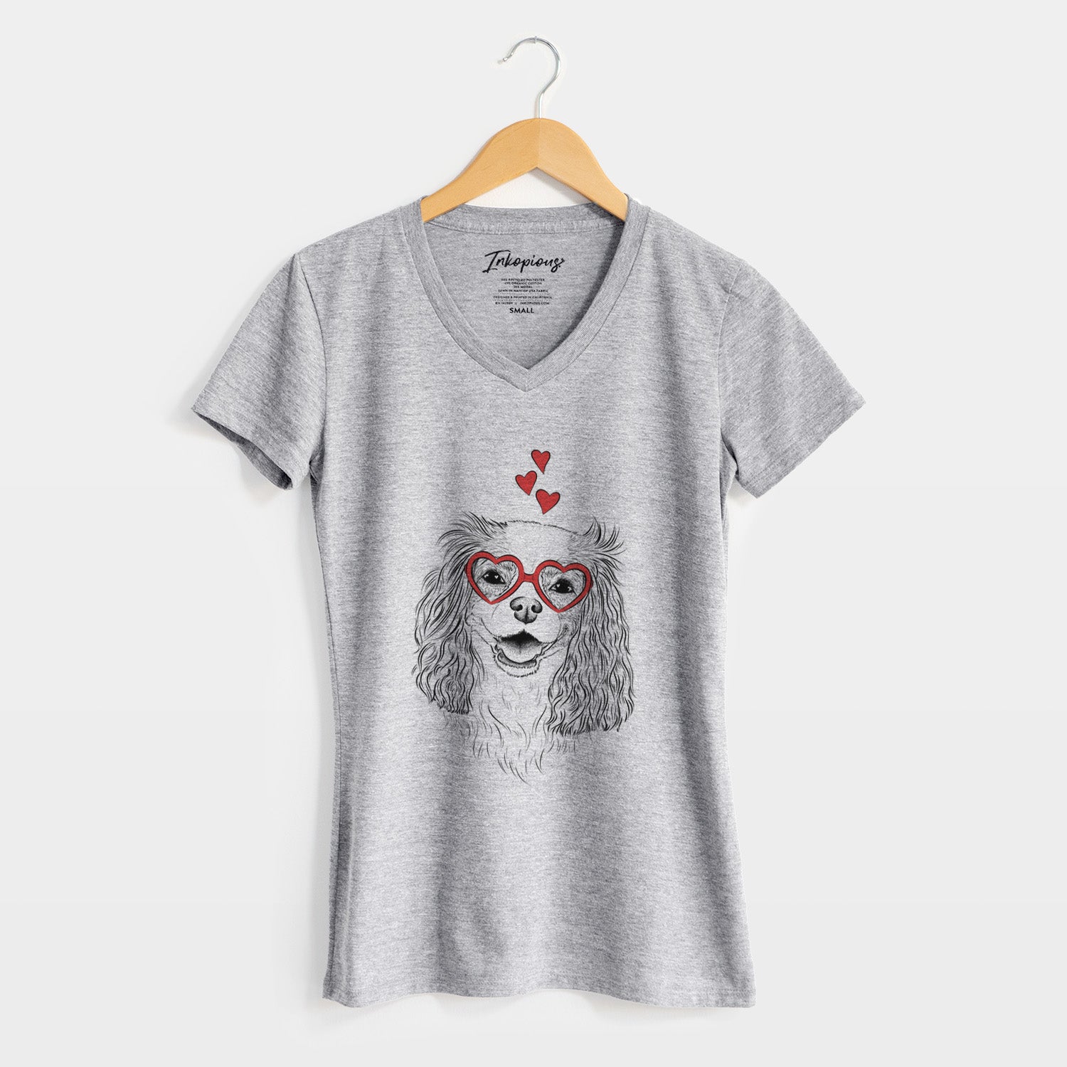 Valentine Halley Comet the Cavalier King Charles Spaniel - Women's Perfect V-neck Shirt