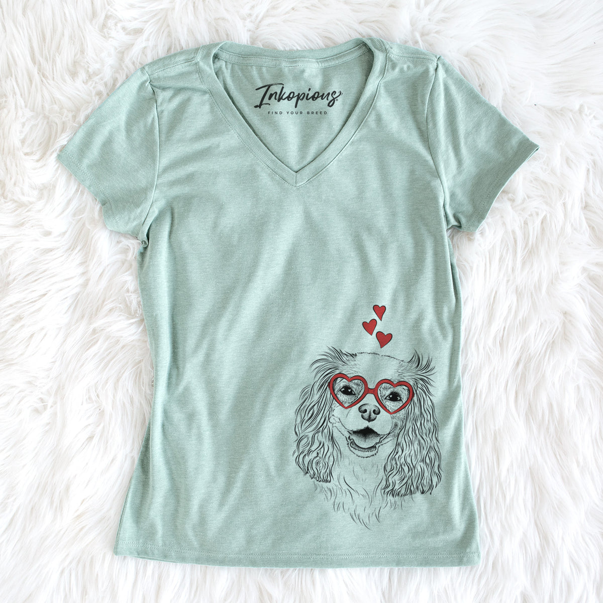 Valentine Halley Comet the Cavalier King Charles Spaniel - Women&#39;s Perfect V-neck Shirt