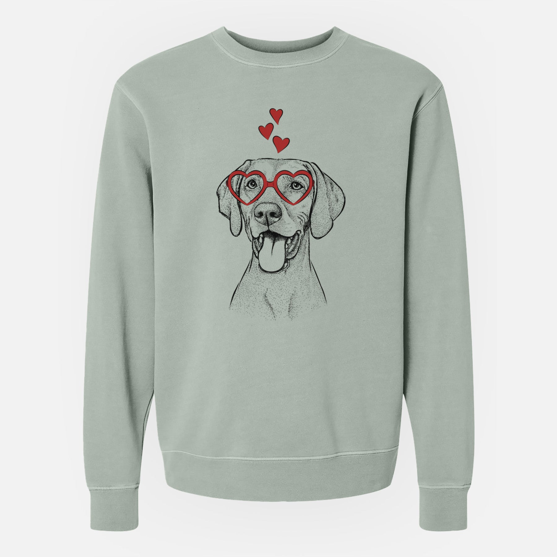 Valentine Harper the Vizsla - Unisex Pigment Dyed Crew Sweatshirt