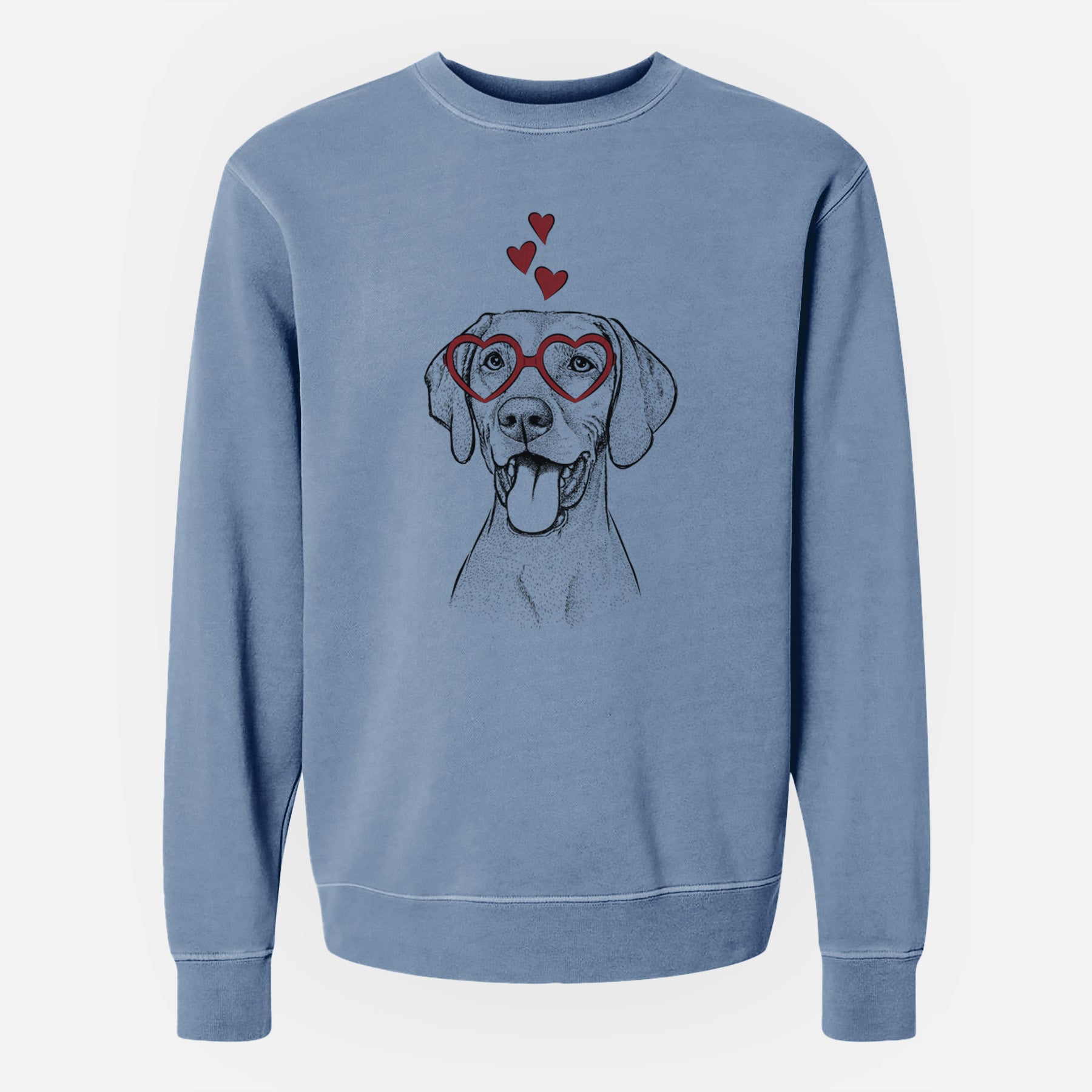 Valentine Harper the Vizsla - Unisex Pigment Dyed Crew Sweatshirt