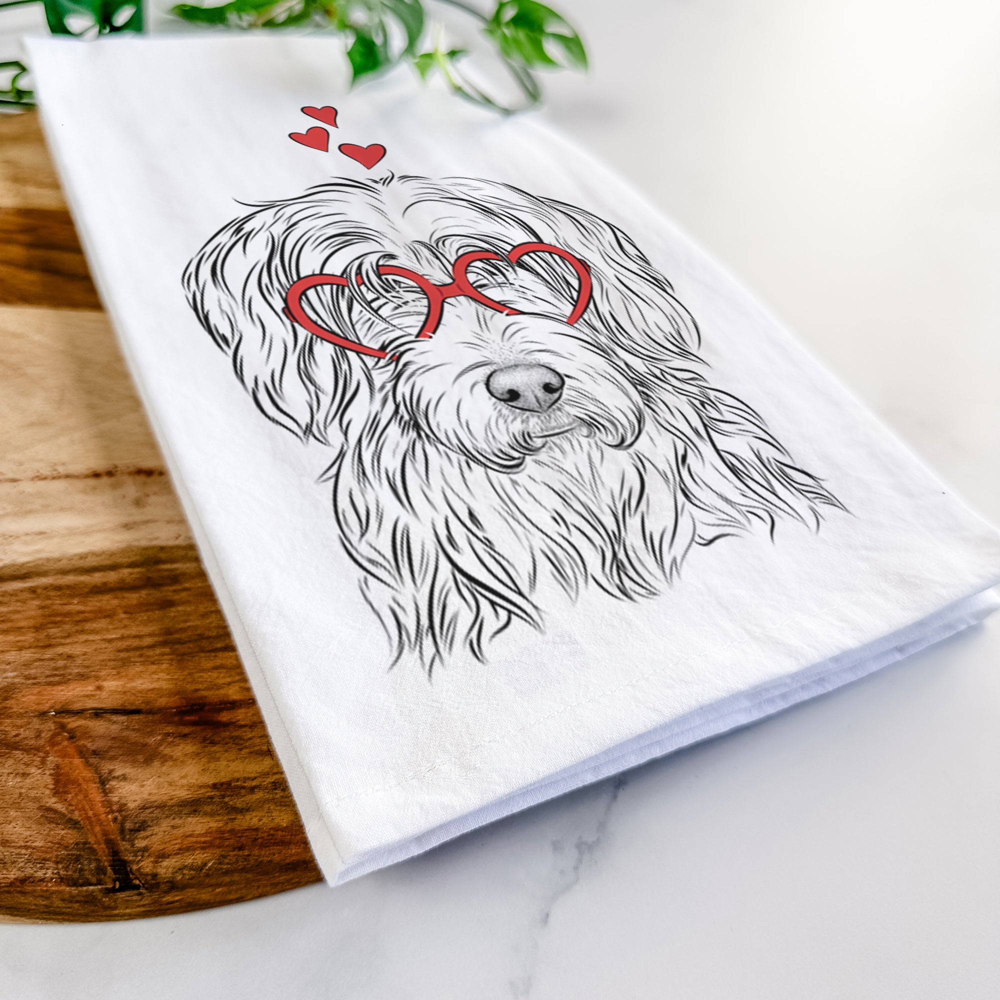 Harry the Mixed Breed Tea Towel