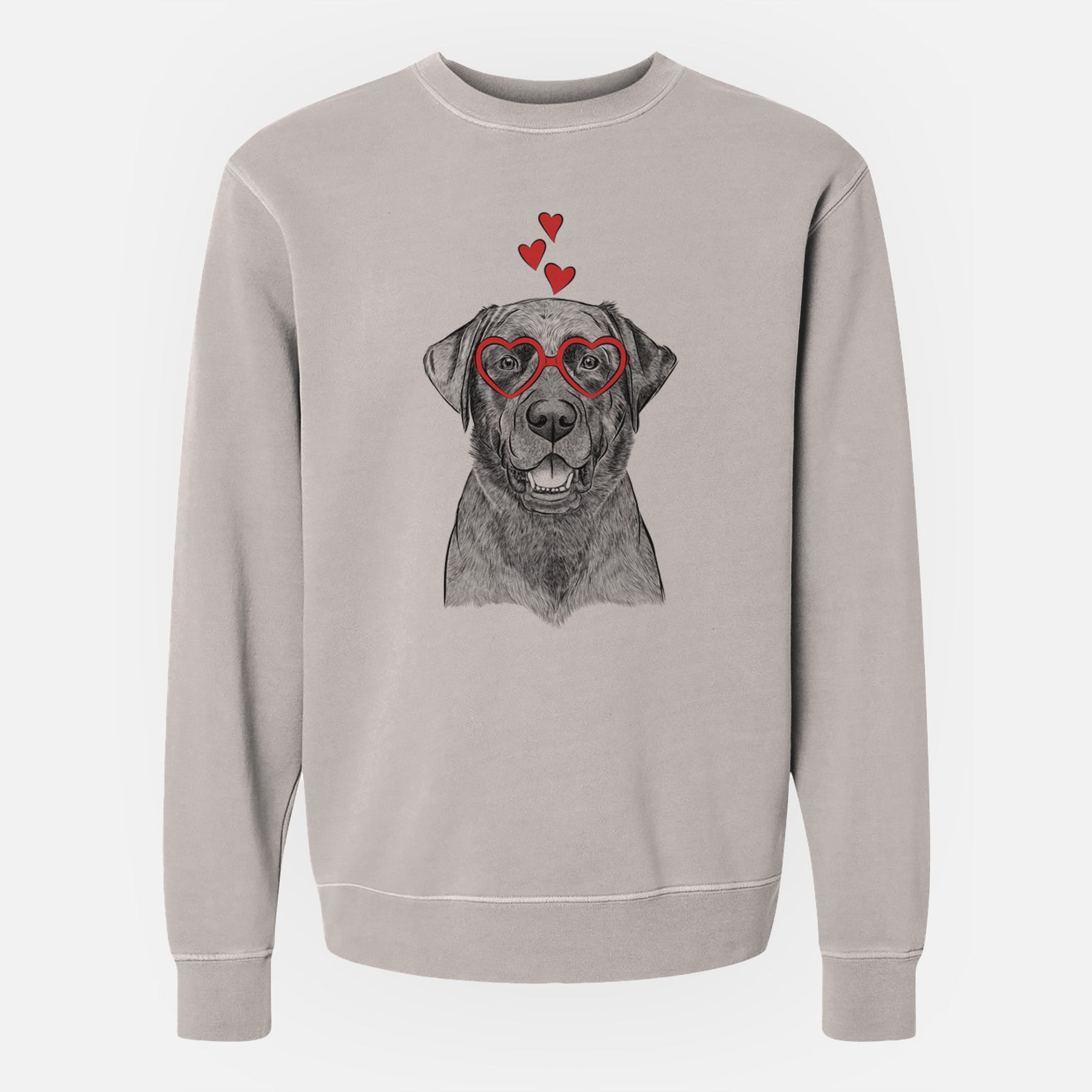 Valentine Heath the Black Lab - Unisex Pigment Dyed Crew Sweatshirt