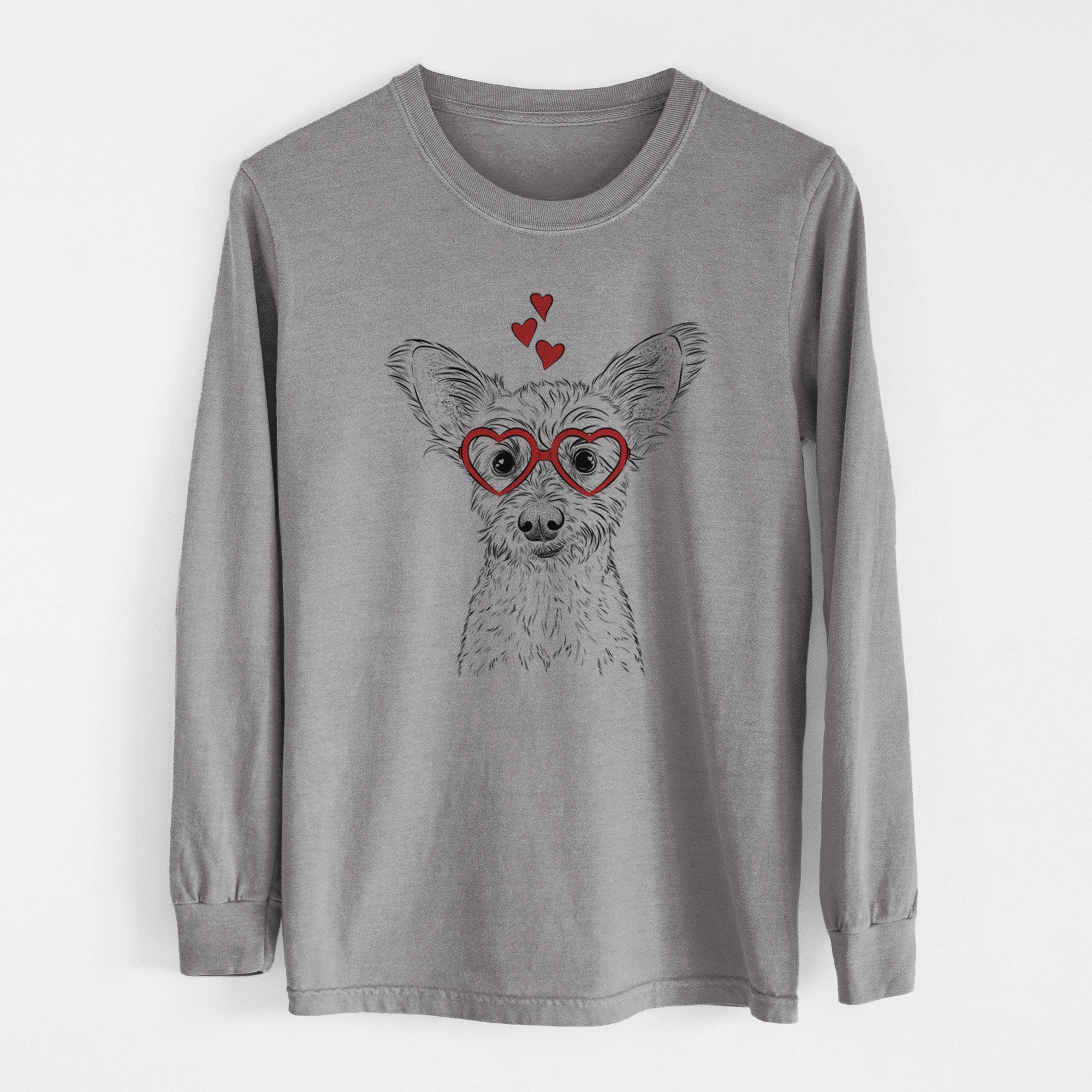 Valentine Heidi the Schnauzer Mix - Heavyweight 100% Cotton Long Sleeve