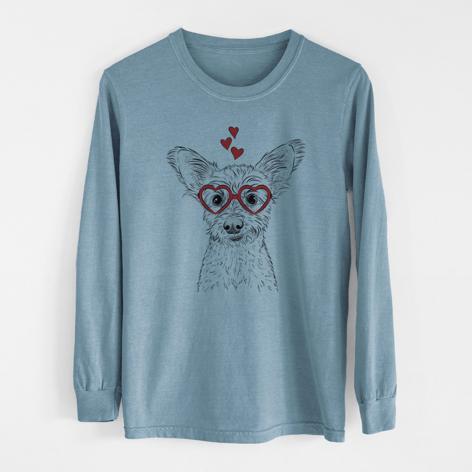 Valentine Heidi the Schnauzer Mix - Heavyweight 100% Cotton Long Sleeve
