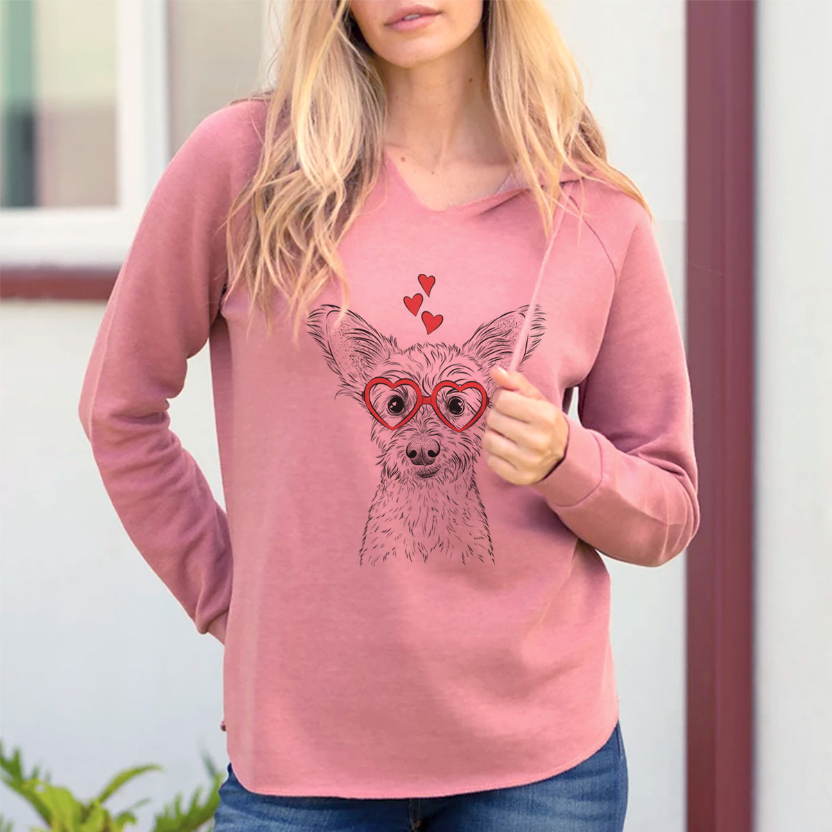 Valentine Heidi the Schnauzer Mix - Cali Wave Hooded Sweatshirt