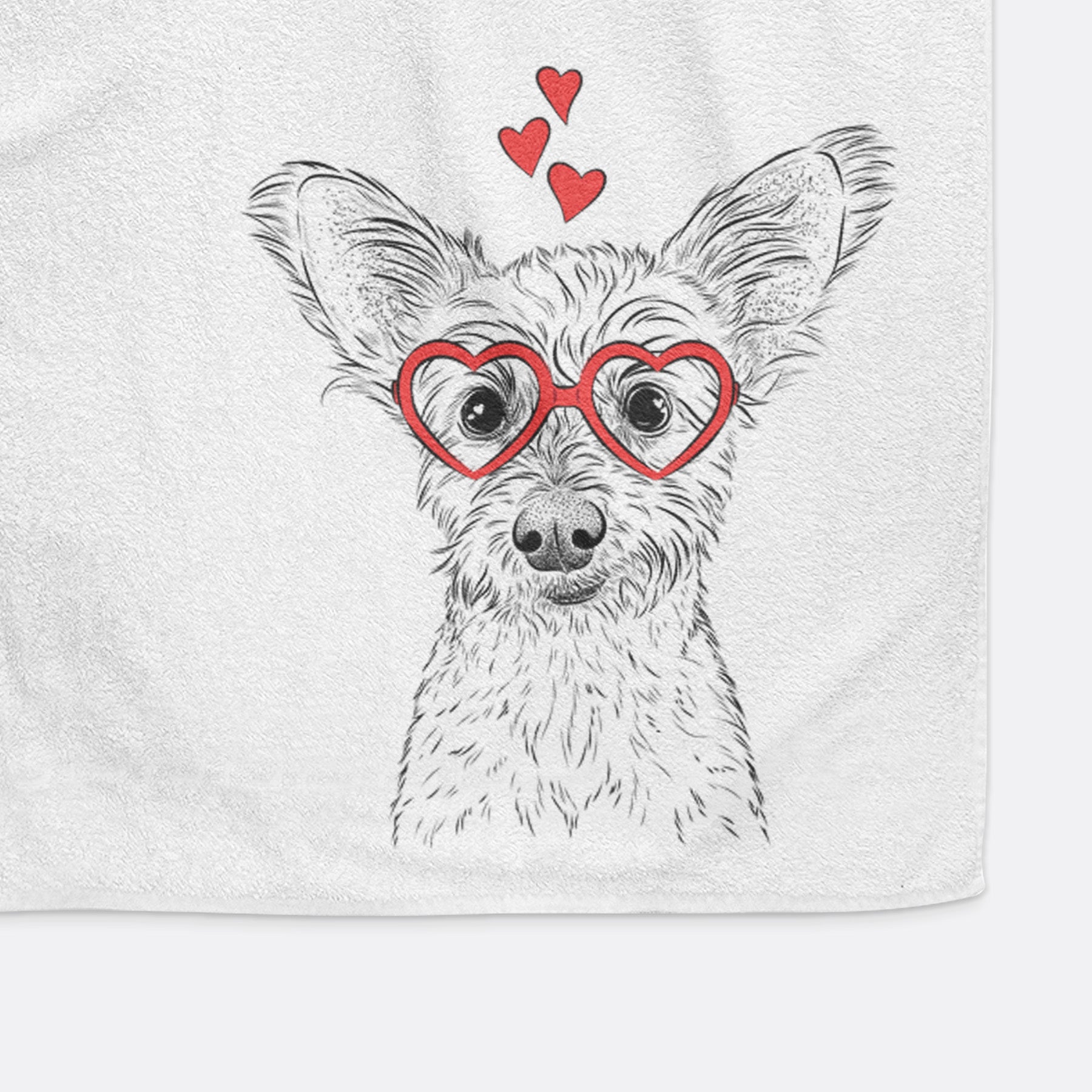 Heidi the Schnauzer Mix Decorative Hand Towel