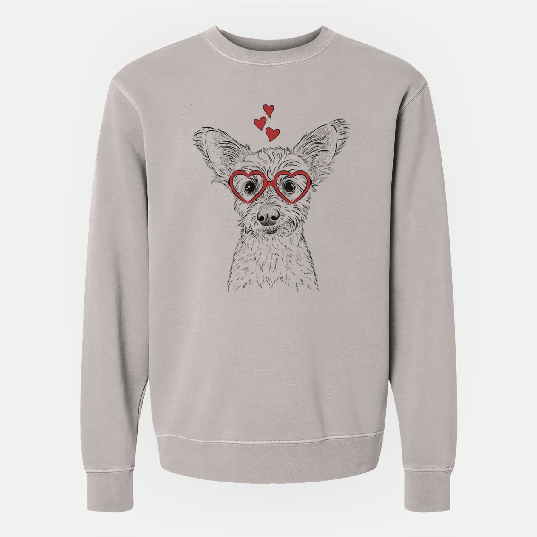 Valentine Heidi the Schnauzer Mix - Unisex Pigment Dyed Crew Sweatshirt