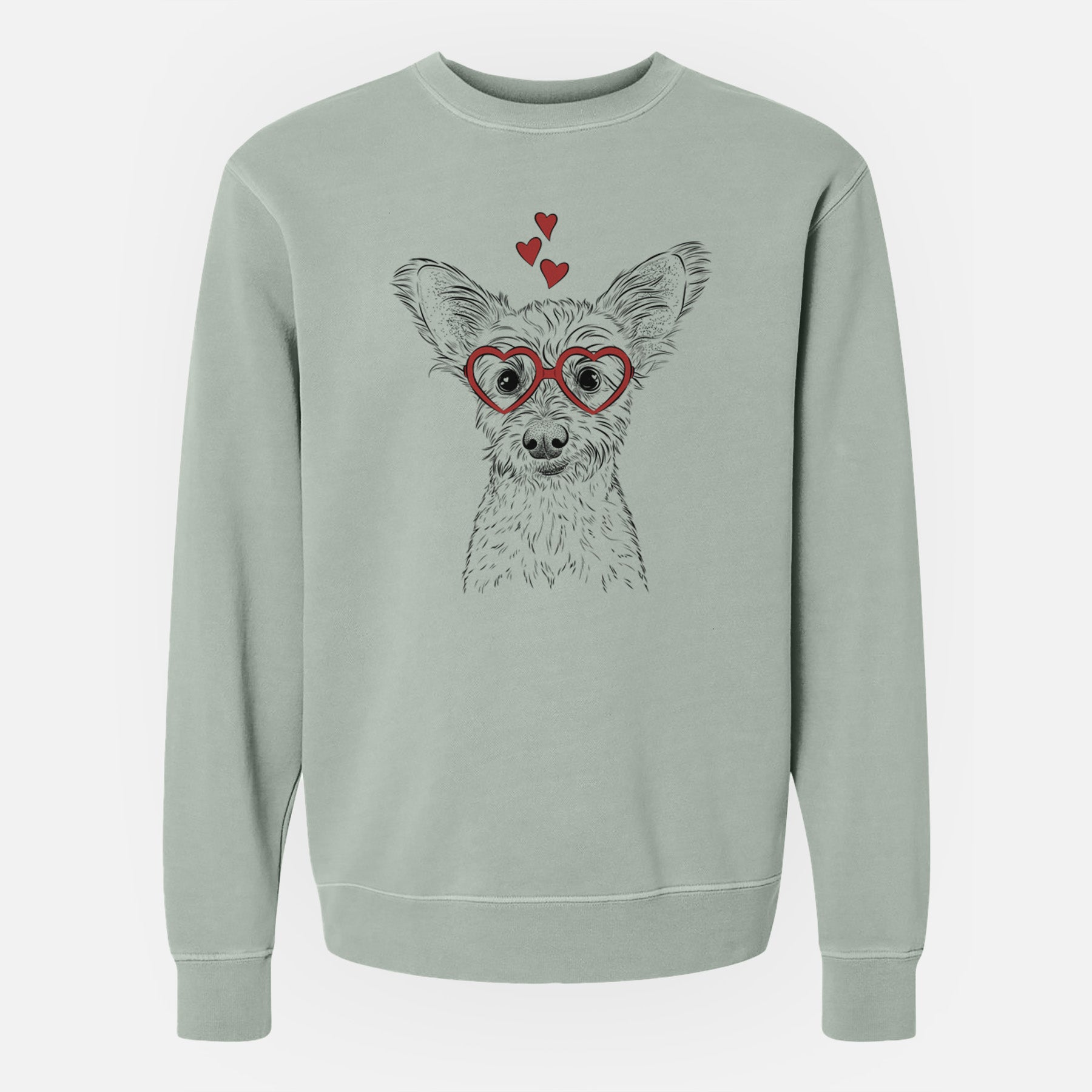 Valentine Heidi the Schnauzer Mix - Unisex Pigment Dyed Crew Sweatshirt