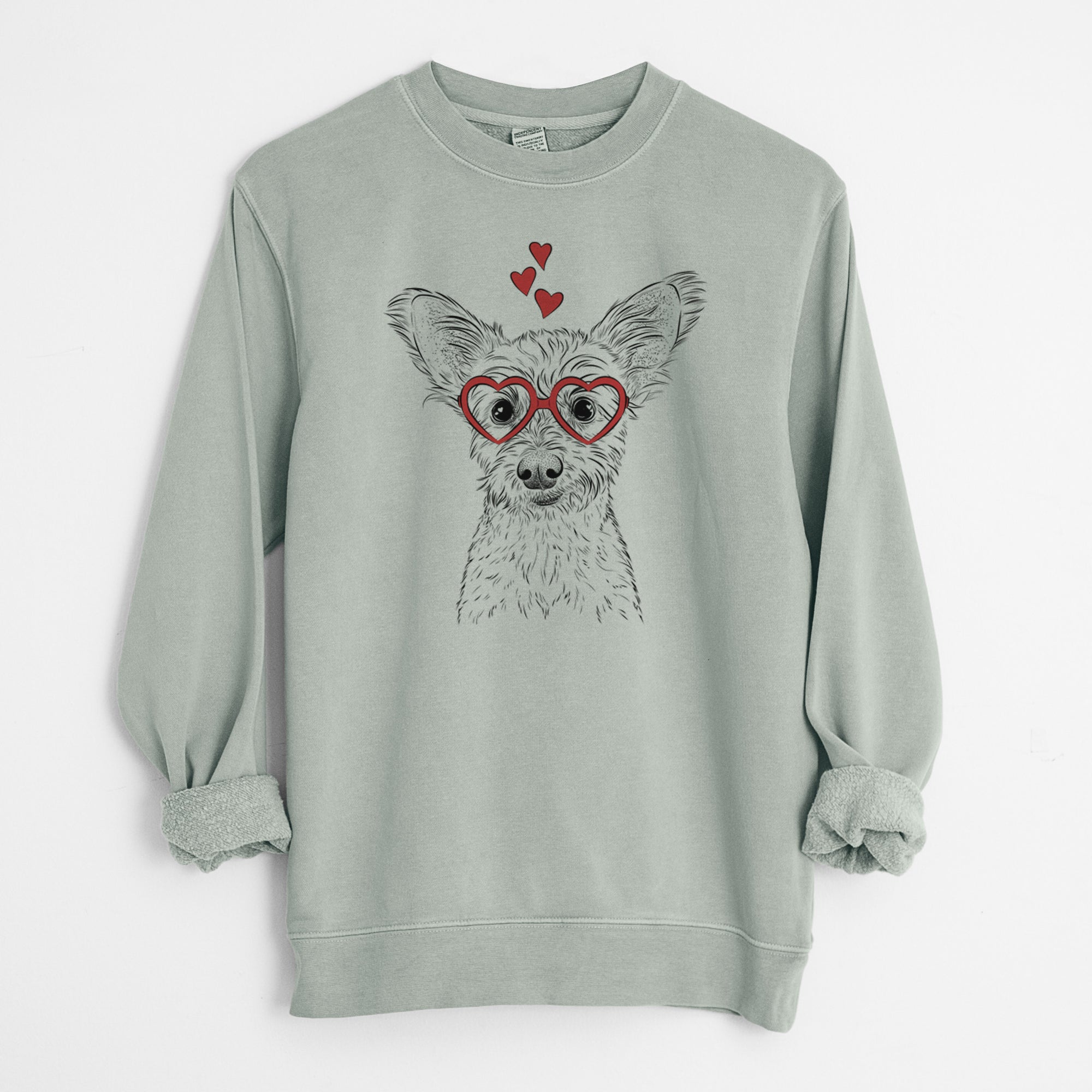 Valentine Heidi the Schnauzer Mix - Unisex Pigment Dyed Crew Sweatshirt