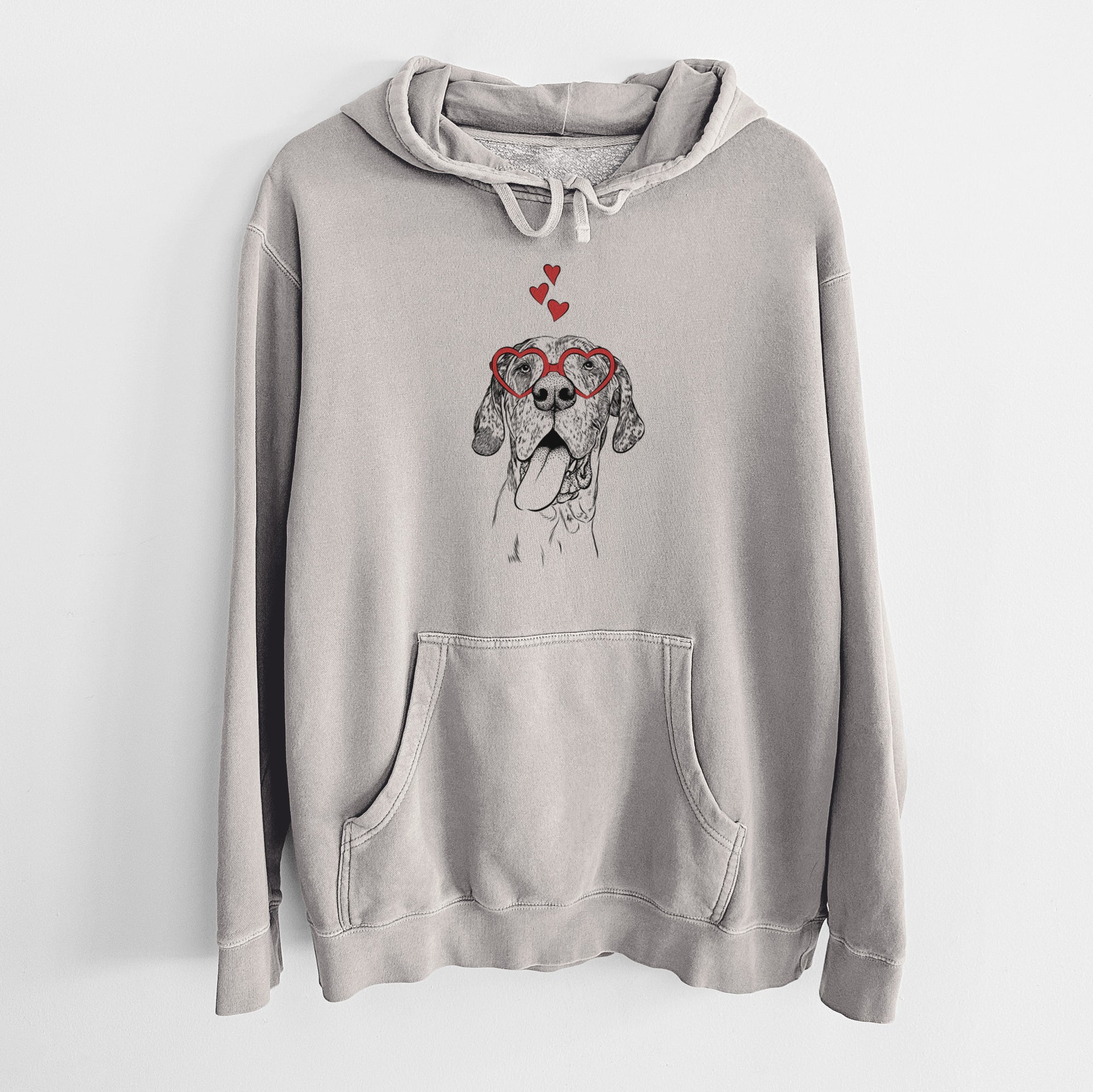 Valentine Hennessey the Great Dane - Unisex Pigment Dyed Hoodie