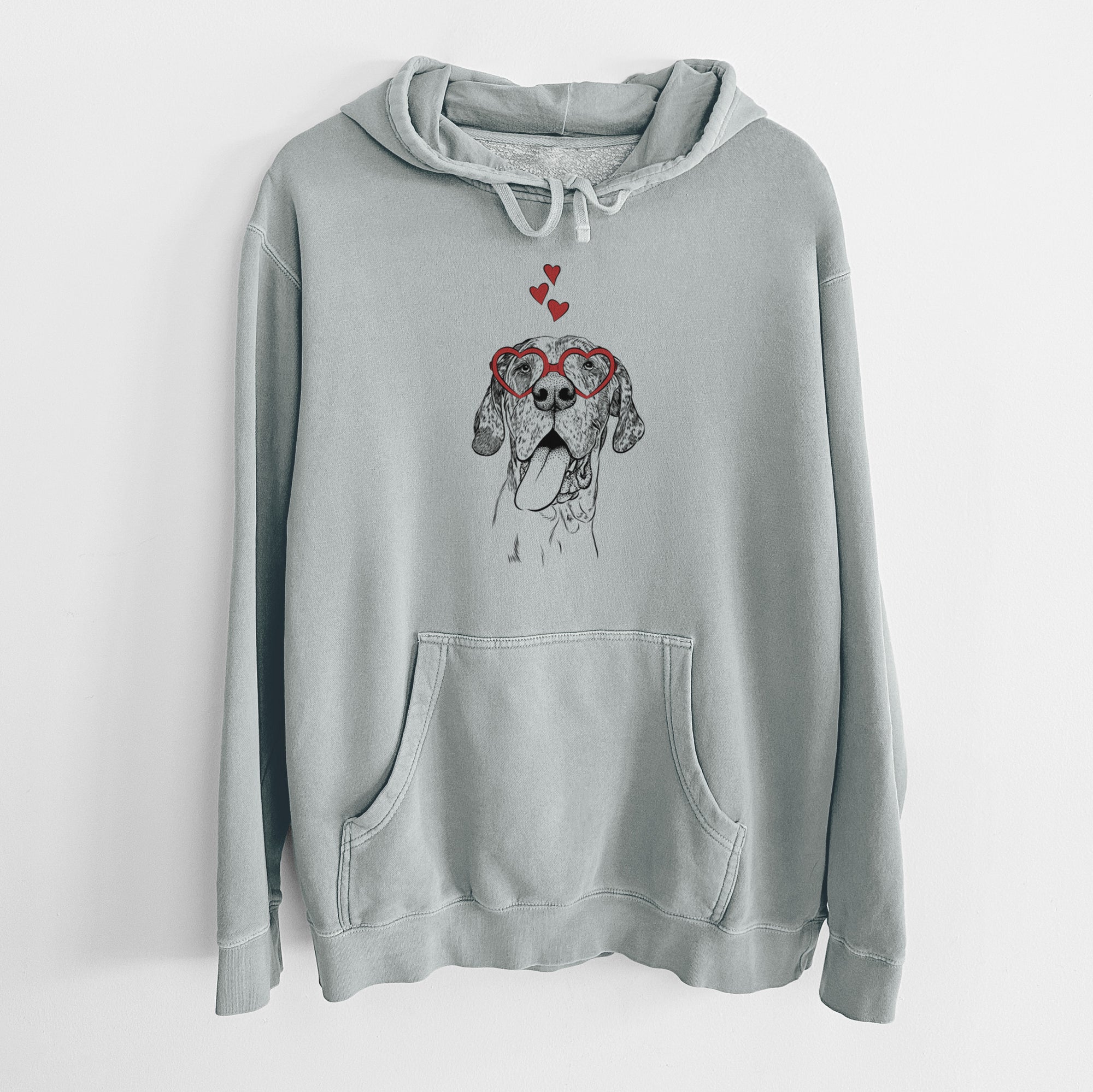 Valentine Hennessey the Great Dane - Unisex Pigment Dyed Hoodie