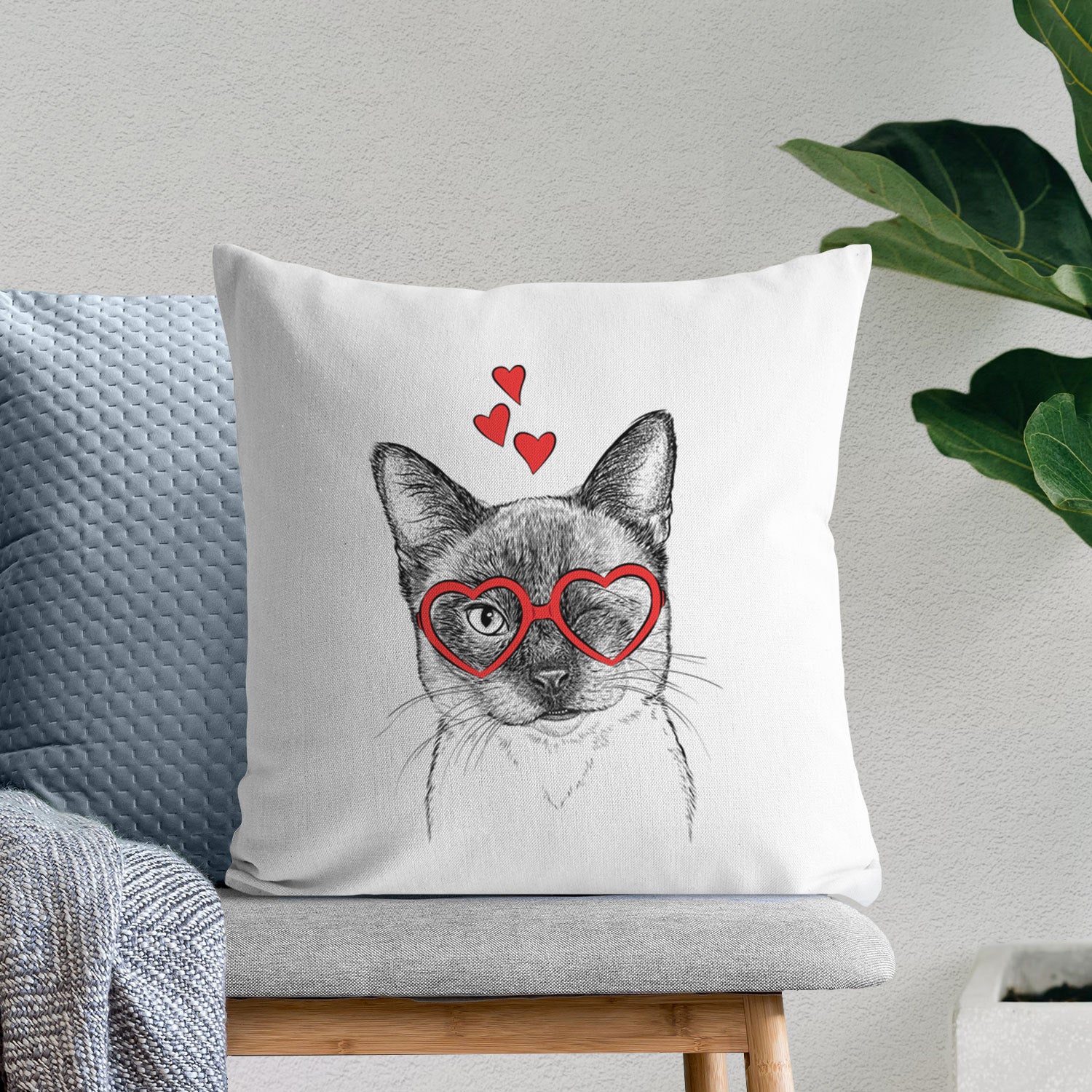 Hoggle the Siamese Cat - Throw Pillow Cover