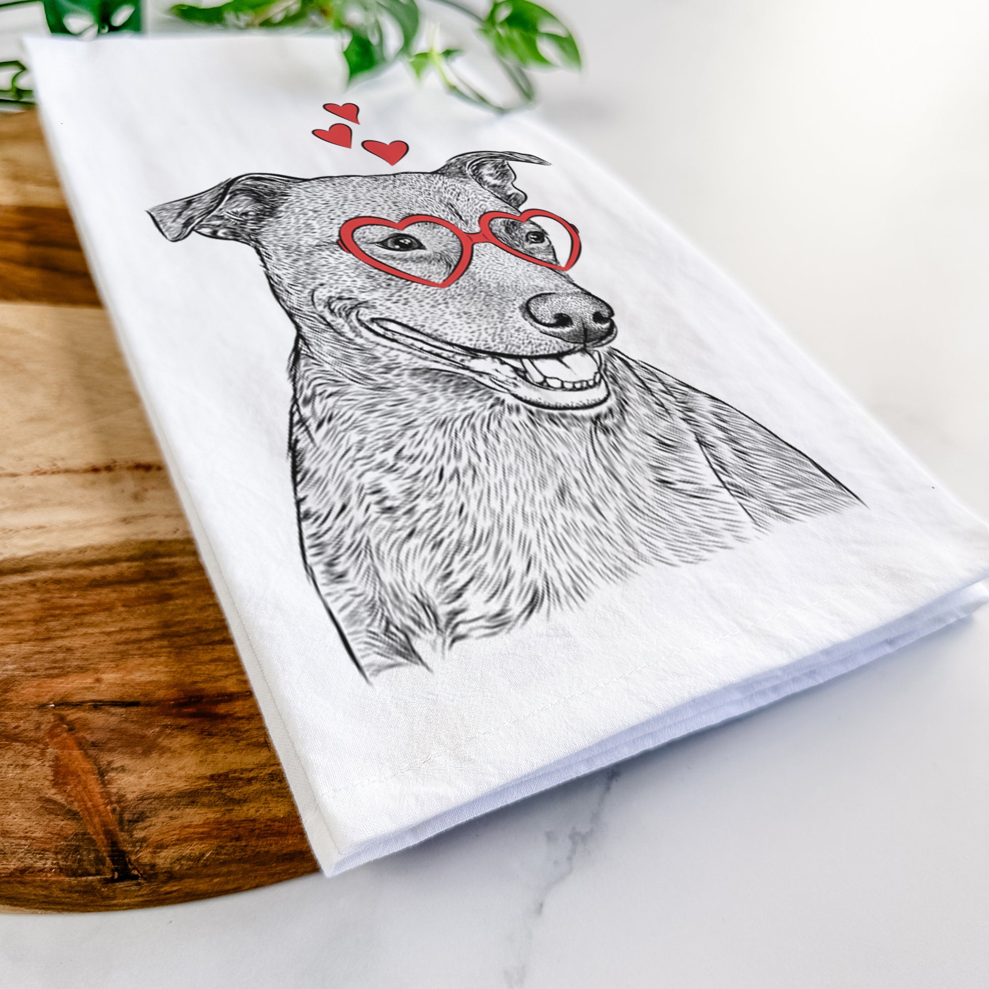 Honey the Lab Pit Mix Tea Towel