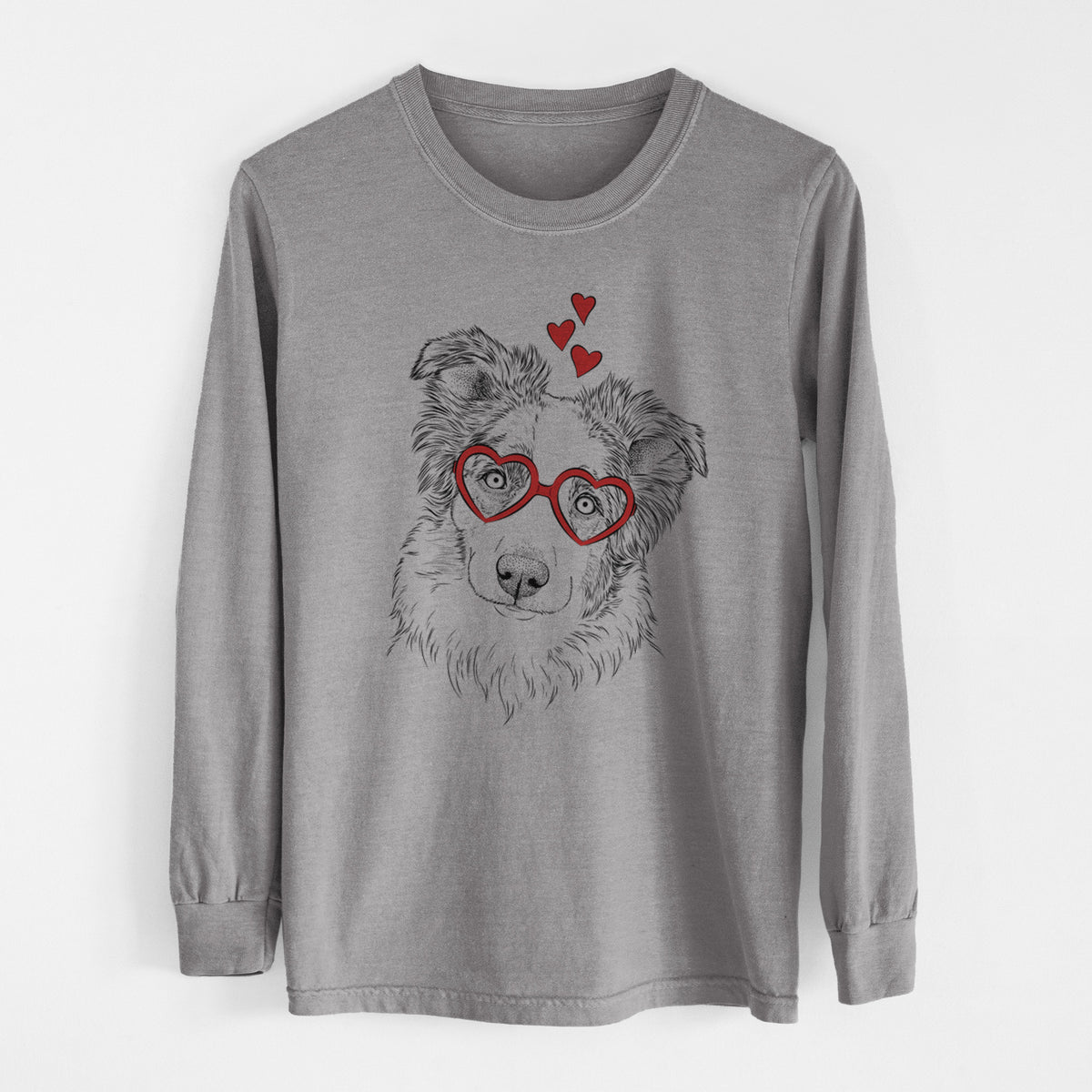 Valentine HoneyBee the Miniature Australian Shepherd - Heavyweight 100% Cotton Long Sleeve