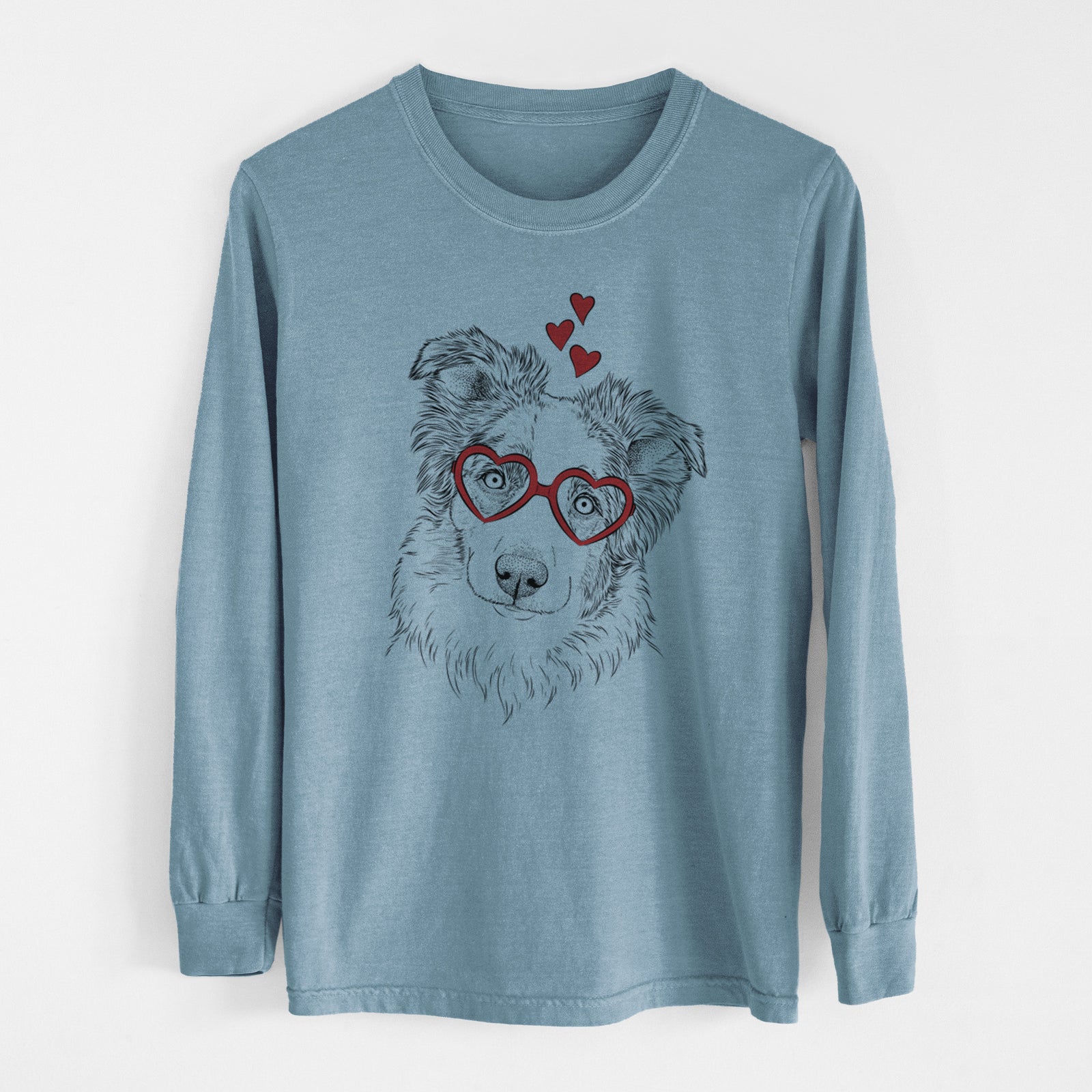 Valentine HoneyBee the Miniature Australian Shepherd - Heavyweight 100% Cotton Long Sleeve