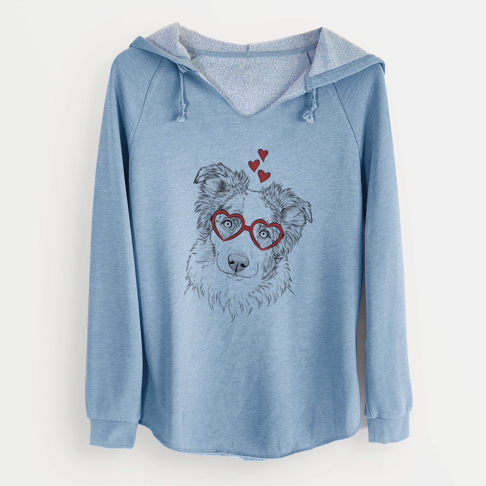 Valentine HoneyBee the Miniature Australian Shepherd - Cali Wave Hooded Sweatshirt