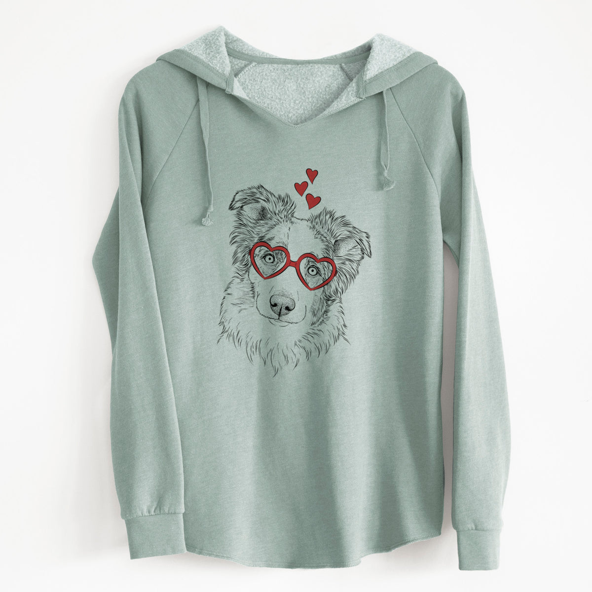 Valentine HoneyBee the Miniature Australian Shepherd - Cali Wave Hooded Sweatshirt