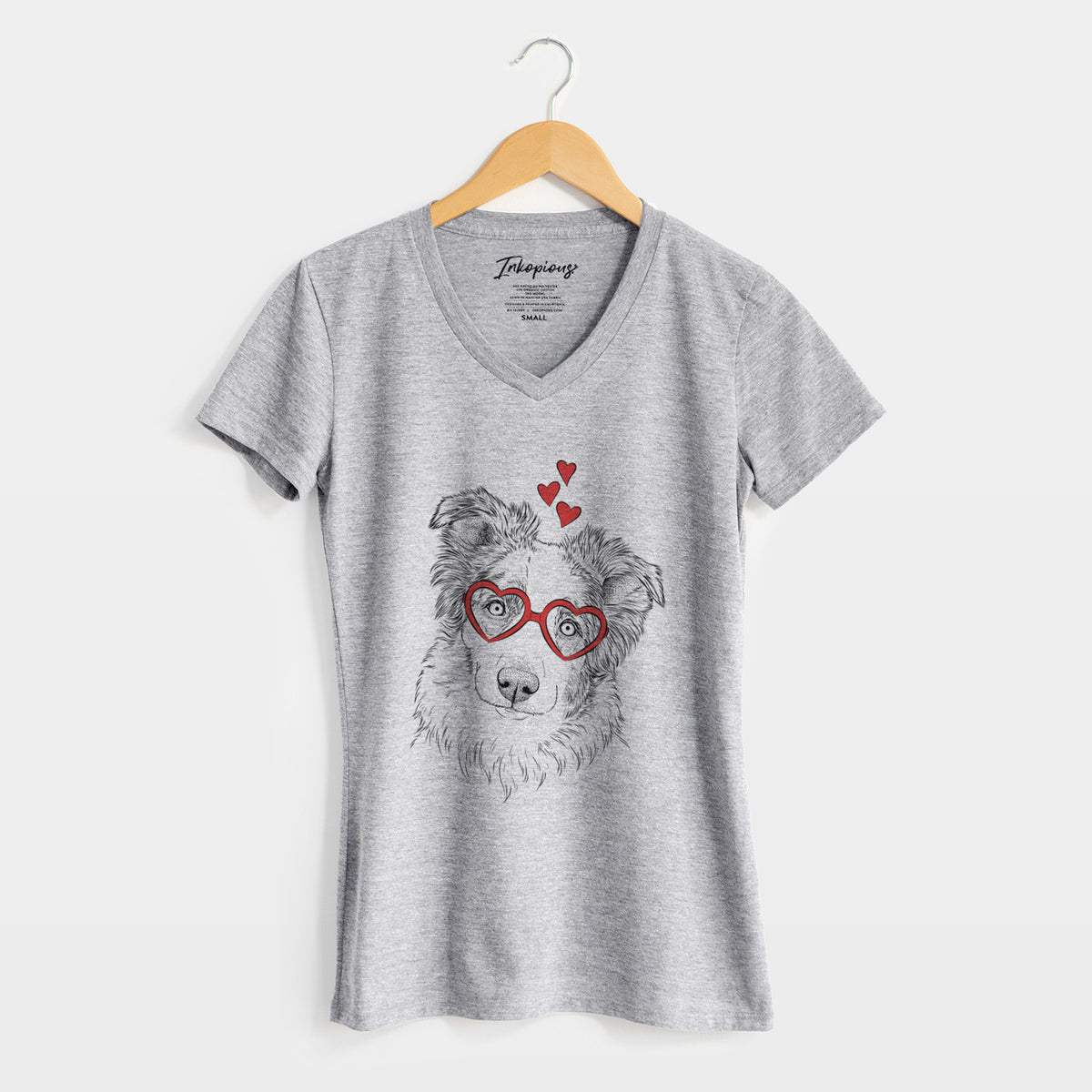 Valentine HoneyBee the Miniature Australian Shepherd - Women's Perfect V-neck Shirt