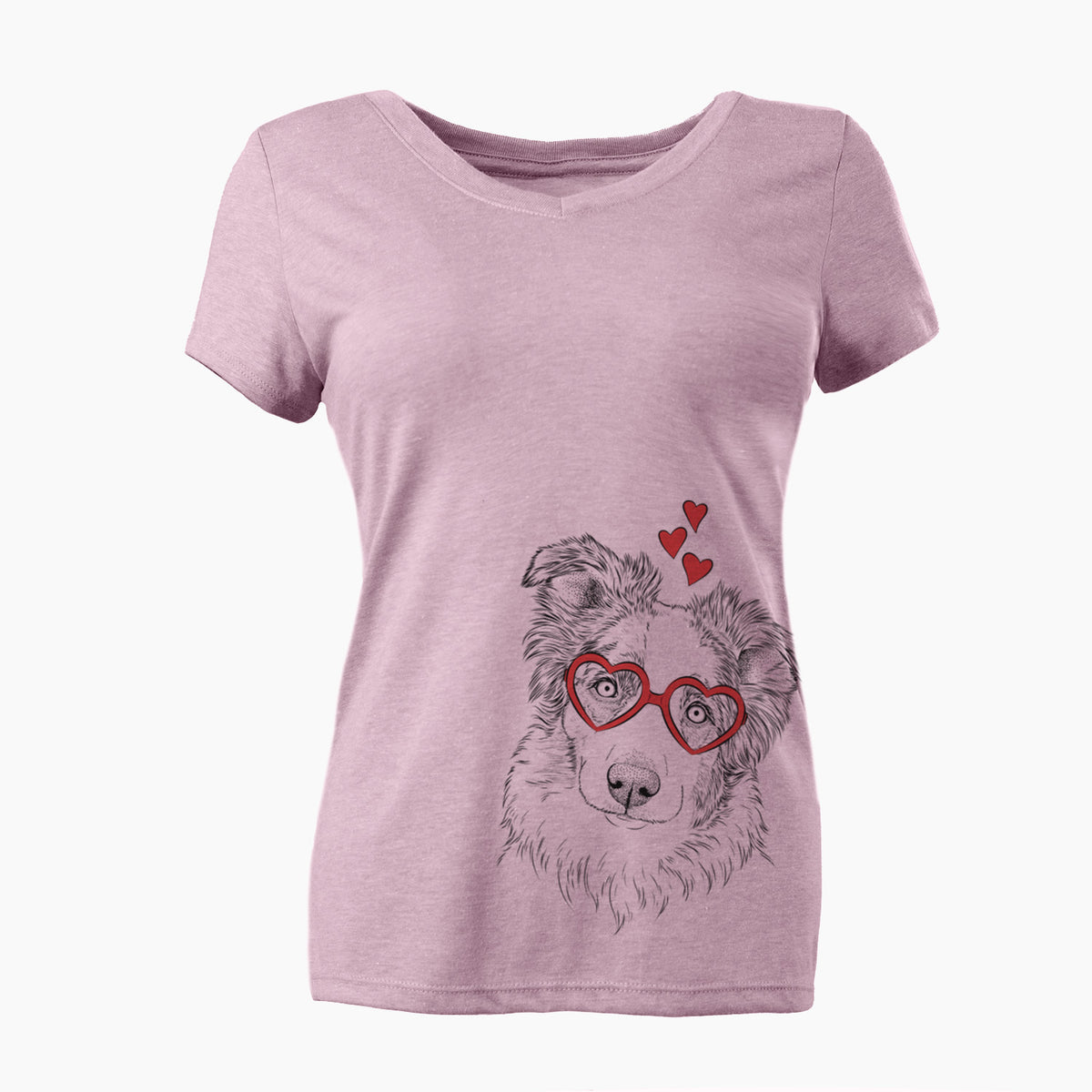 Valentine HoneyBee the Miniature Australian Shepherd - Women's Perfect V-neck Shirt