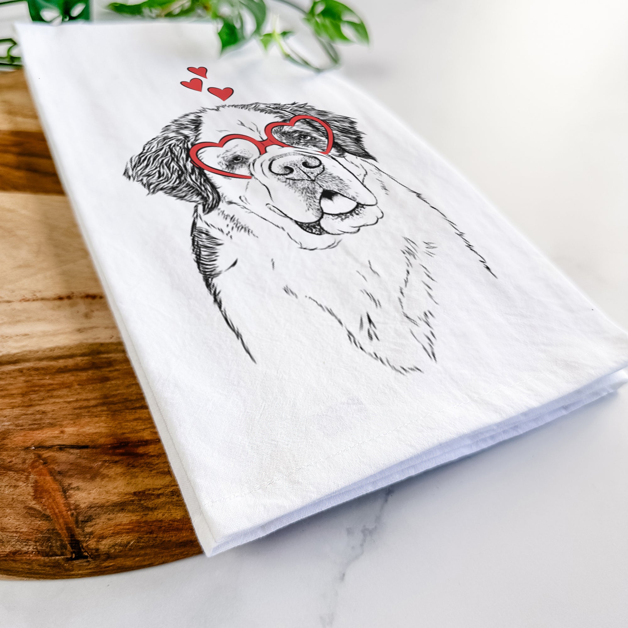 Hook the Saint Bernard Tea Towel