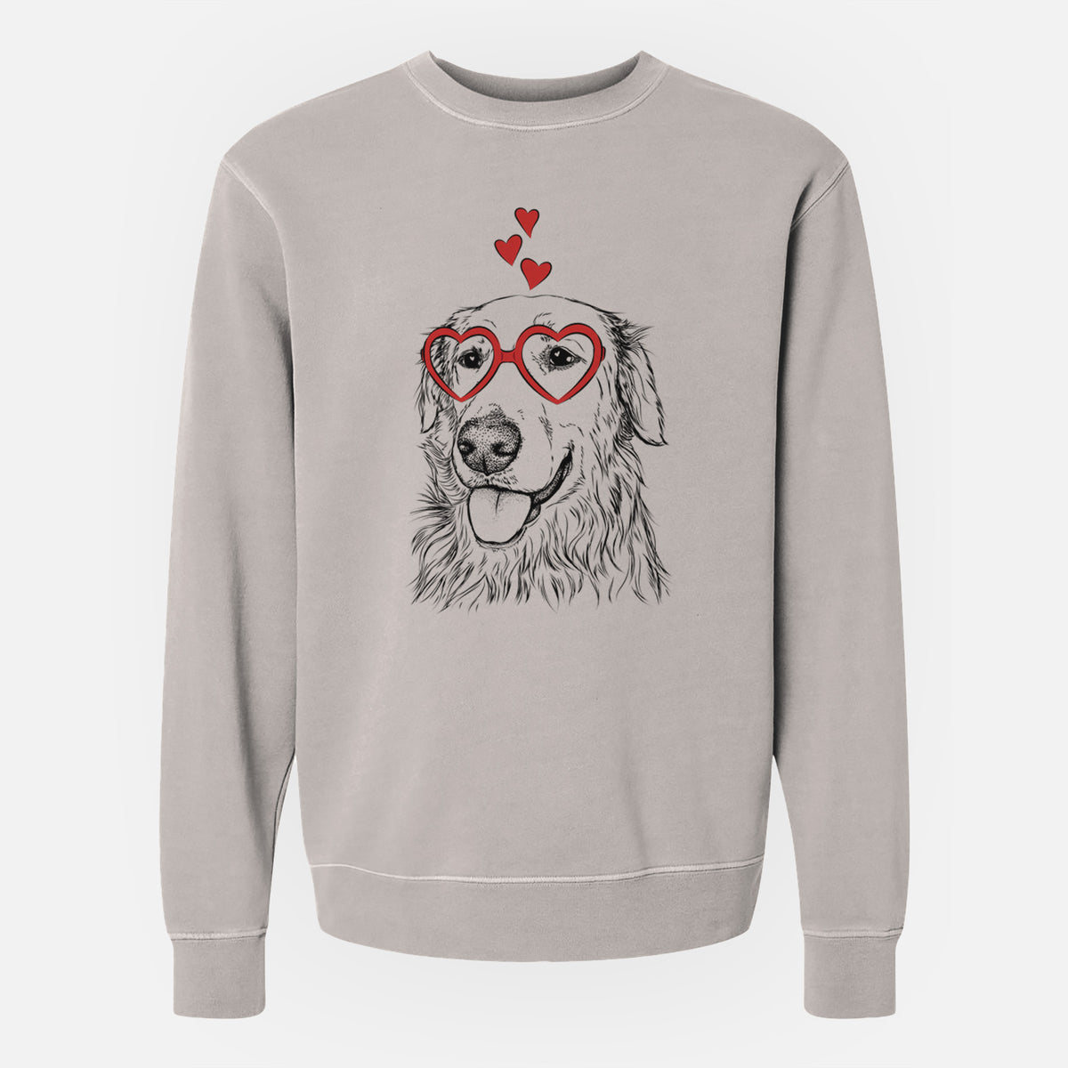 Valentine Hopper the Golden Retriever - Unisex Pigment Dyed Crew Sweatshirt