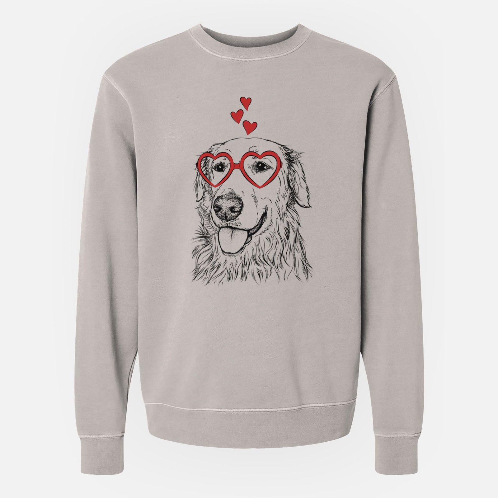 Valentine Hopper the Golden Retriever - Unisex Pigment Dyed Crew Sweatshirt