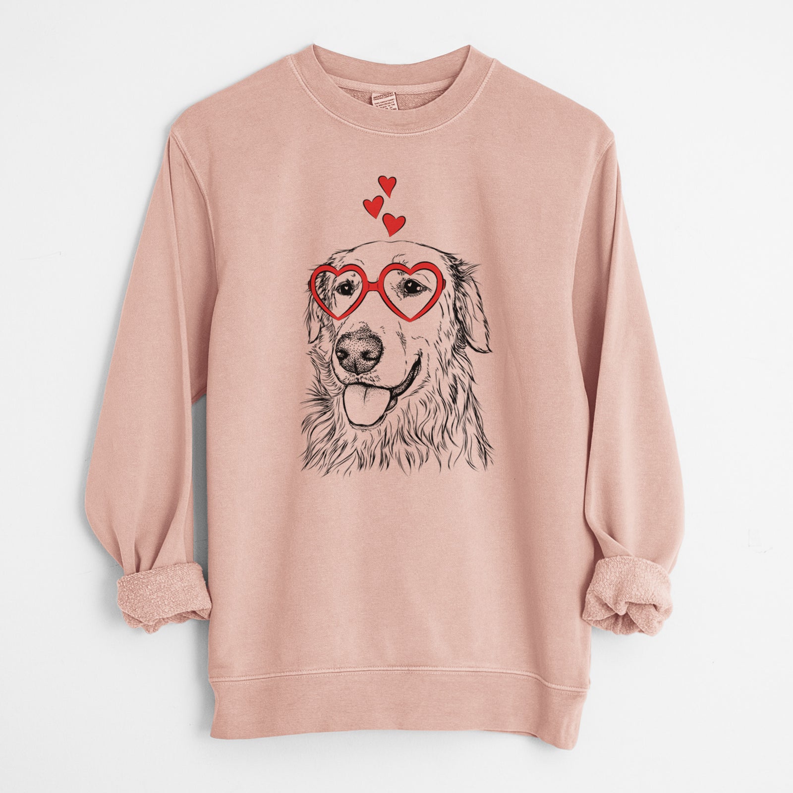 Valentine Hopper the Golden Retriever - Unisex Pigment Dyed Crew Sweatshirt