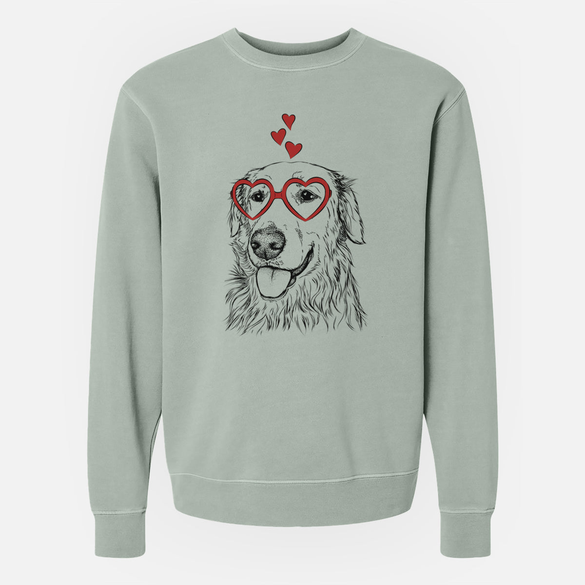 Valentine Hopper the Golden Retriever - Unisex Pigment Dyed Crew Sweatshirt