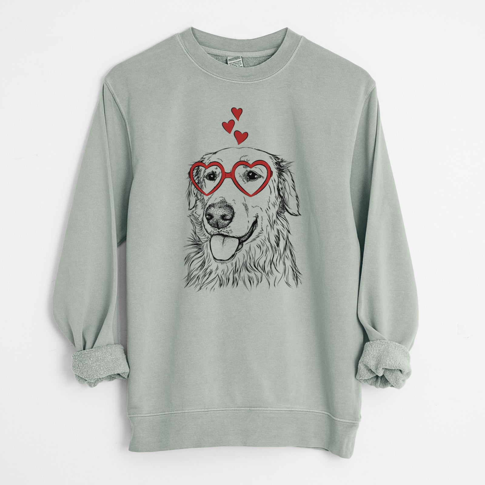 Valentine Hopper the Golden Retriever - Unisex Pigment Dyed Crew Sweatshirt