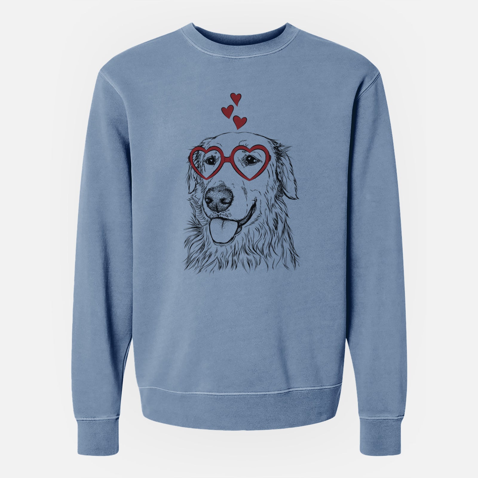 Valentine Hopper the Golden Retriever - Unisex Pigment Dyed Crew Sweatshirt