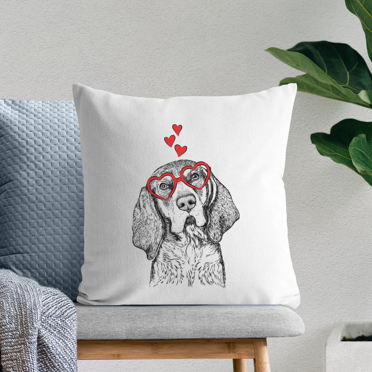 Huck the Bluetick Coonhound - Throw Pillow Cover