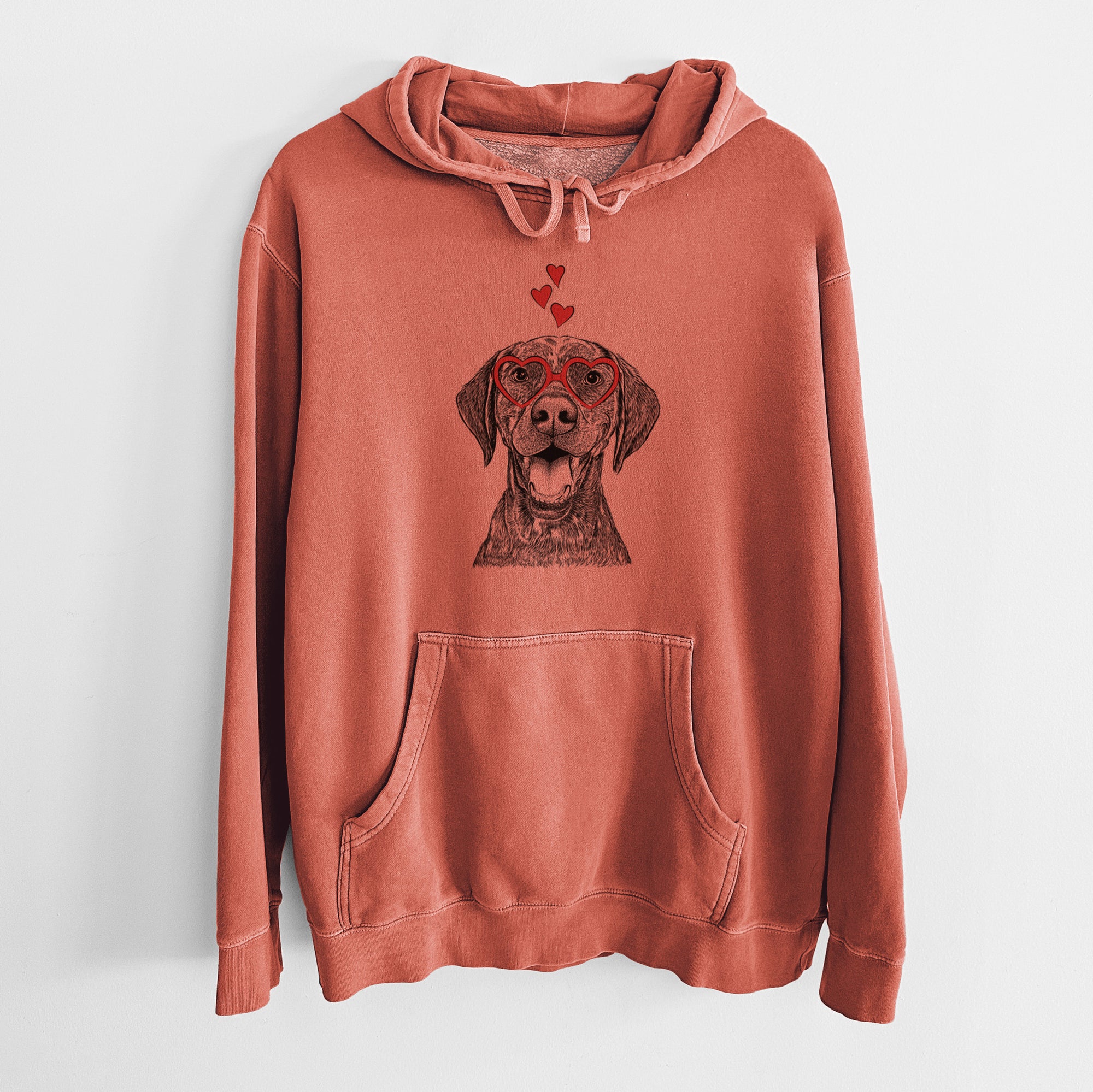 Valentine Hudson the German Shorthaired Pointer - Unisex Pigment Dyed Hoodie