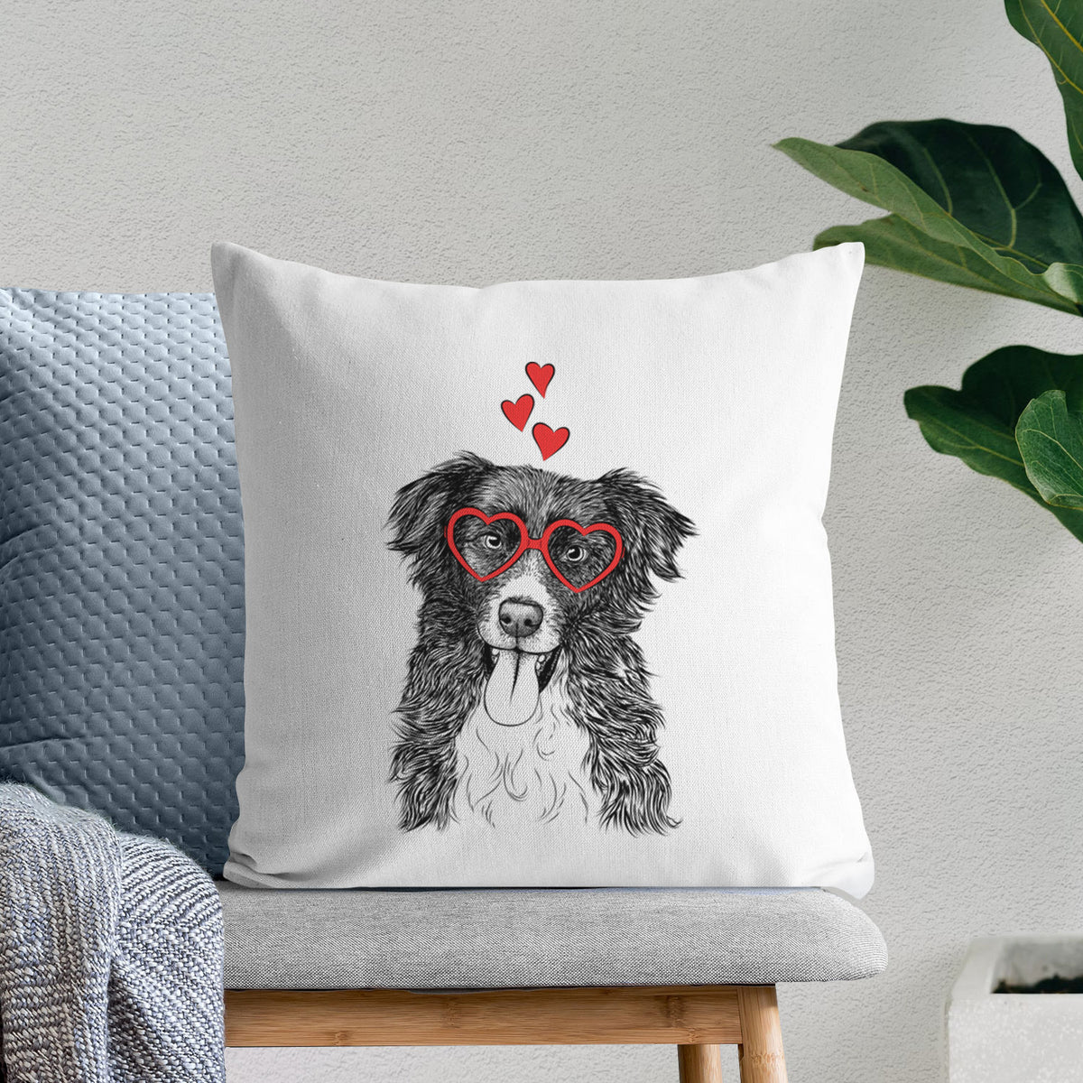 Indi the Border Collie - Throw Pillow Cover