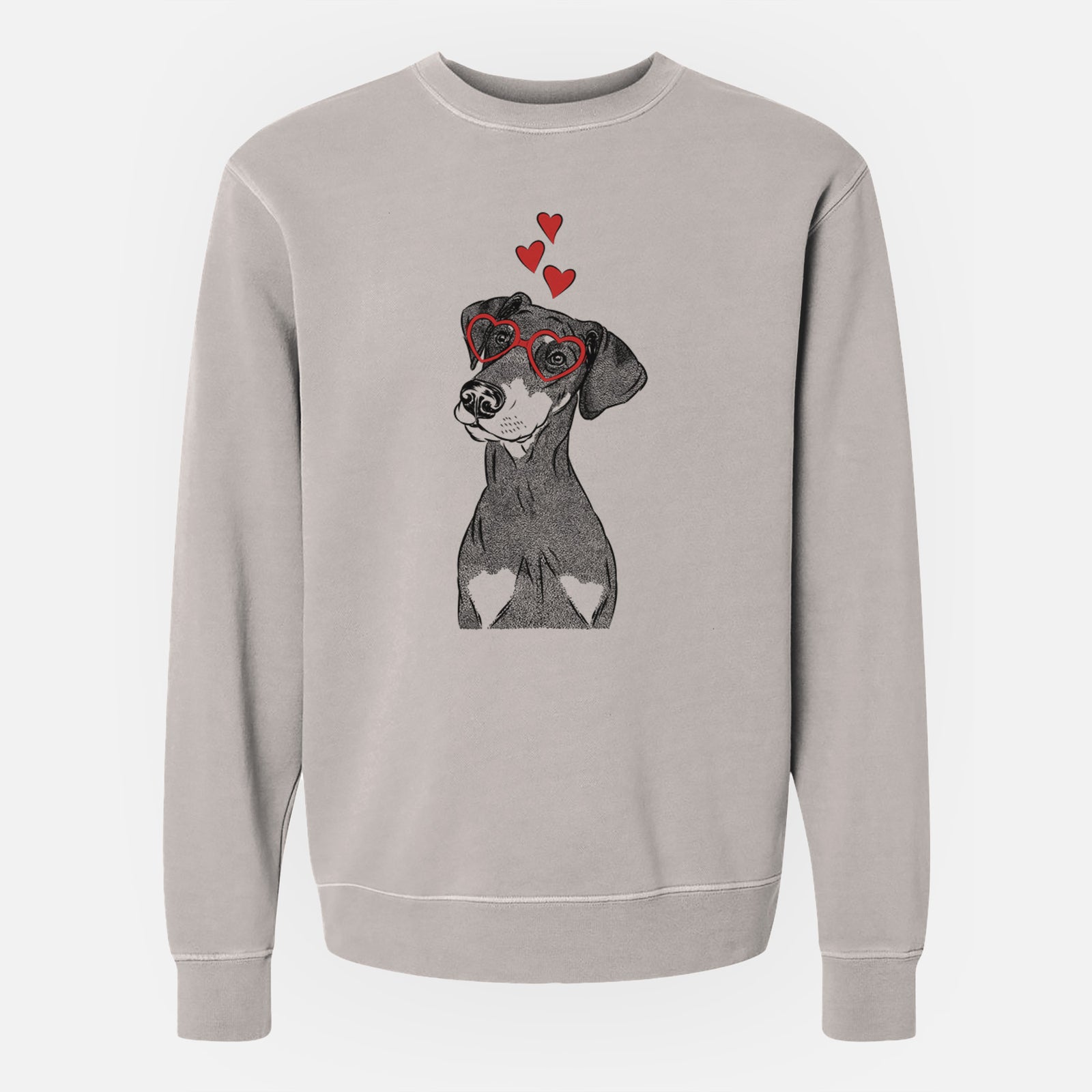 Valentine Iroh the Doberman Pinscher - Unisex Pigment Dyed Crew Sweatshirt