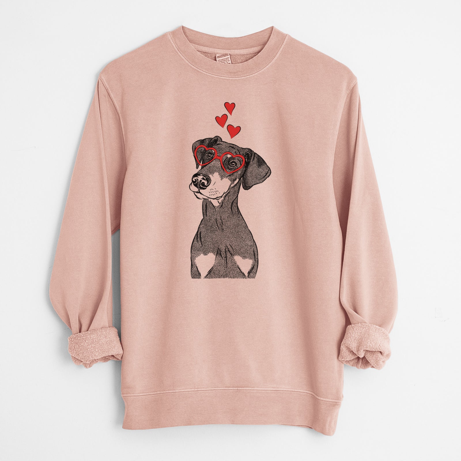 Valentine Iroh the Doberman Pinscher - Unisex Pigment Dyed Crew Sweatshirt