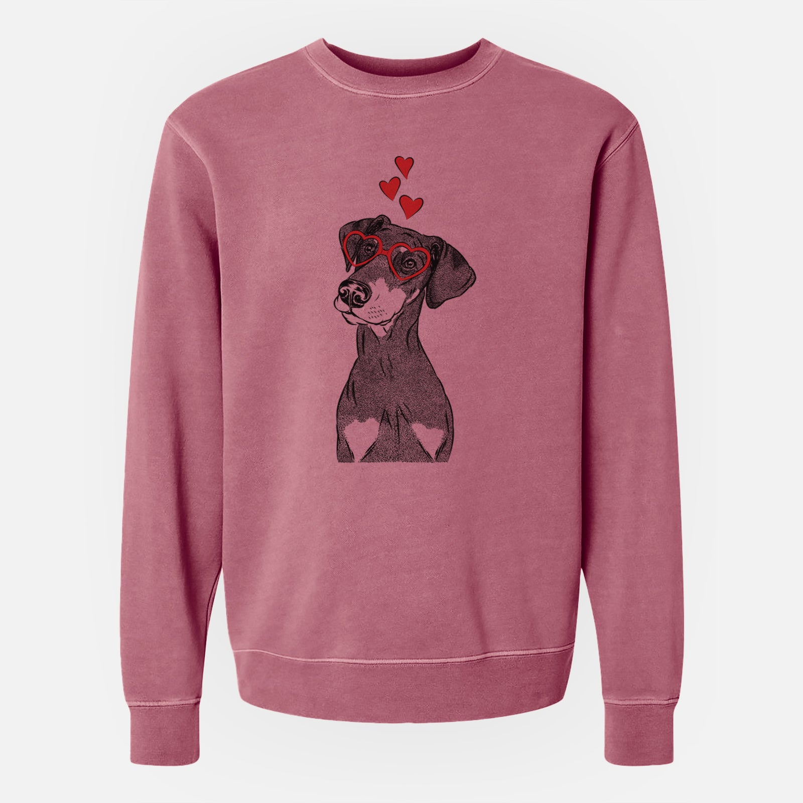Valentine Iroh the Doberman Pinscher - Unisex Pigment Dyed Crew Sweatshirt