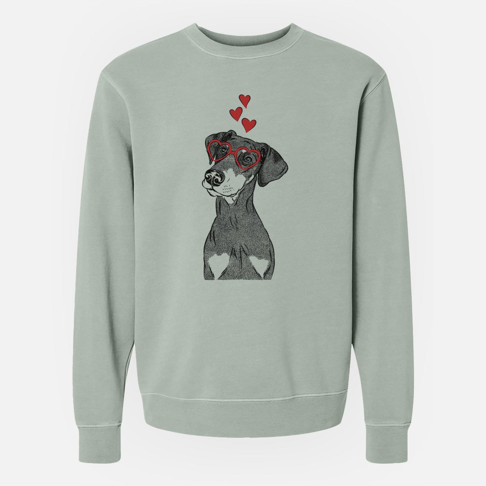 Valentine Iroh the Doberman Pinscher - Unisex Pigment Dyed Crew Sweatshirt