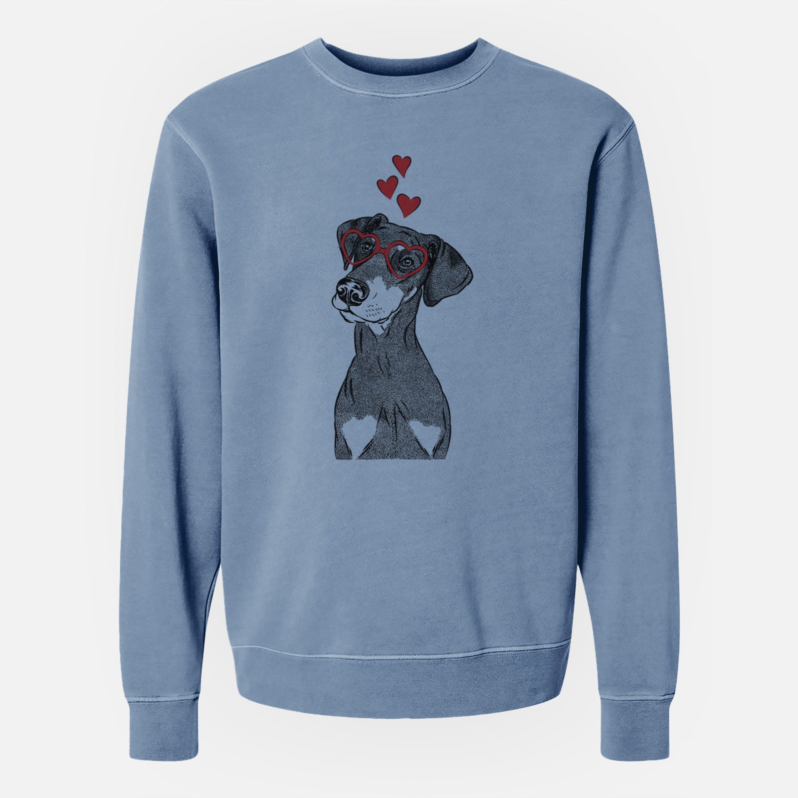 Valentine Iroh the Doberman Pinscher - Unisex Pigment Dyed Crew Sweatshirt