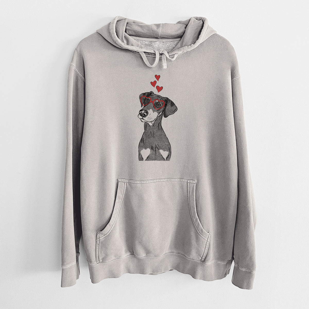Valentine Iroh the Doberman Pinscher - Unisex Pigment Dyed Hoodie