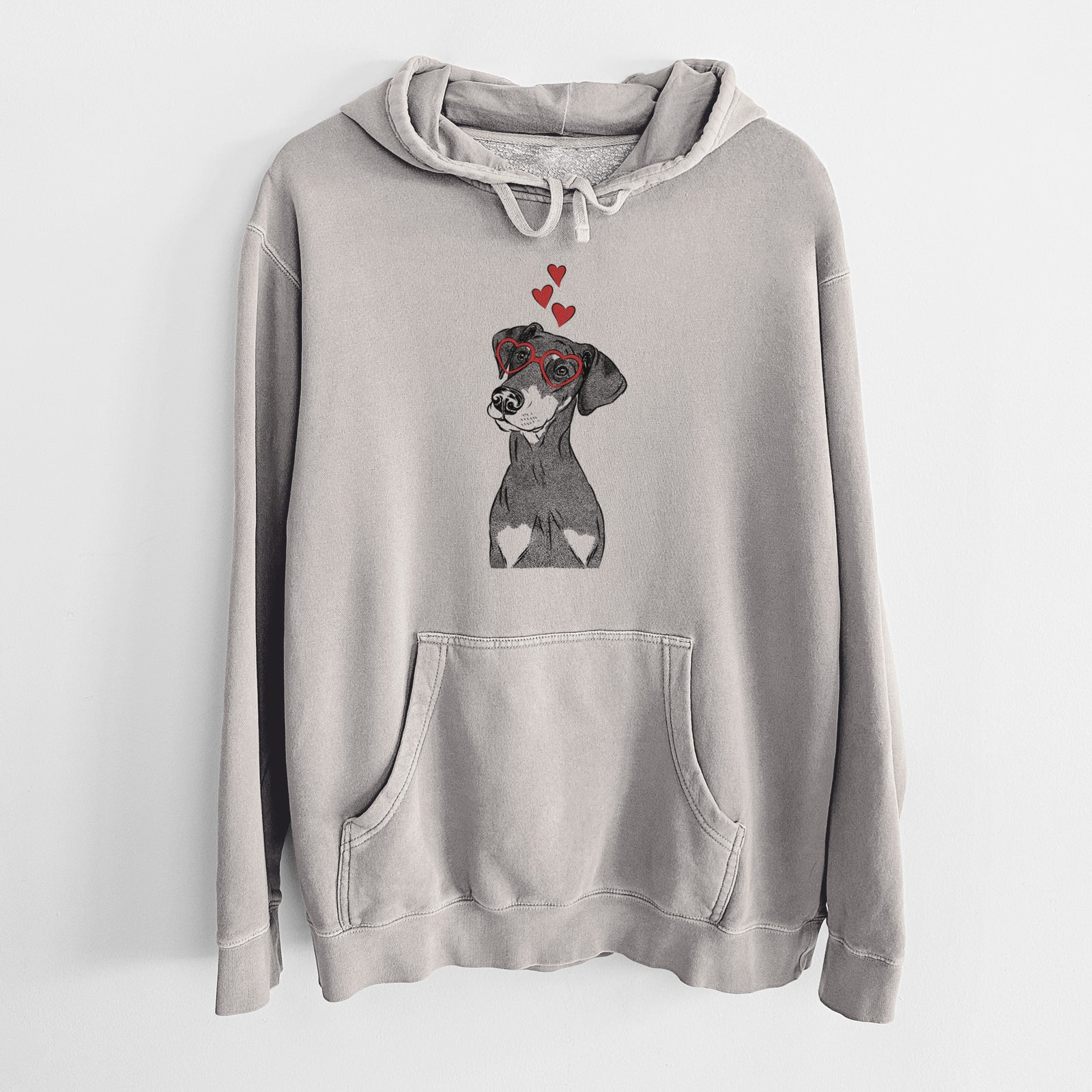 Valentine Iroh the Doberman Pinscher - Unisex Pigment Dyed Hoodie