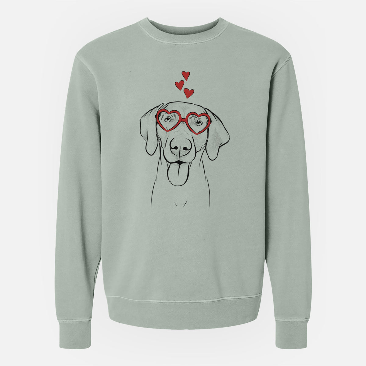 Valentine Jackson the Weimaraner - Unisex Pigment Dyed Crew Sweatshirt