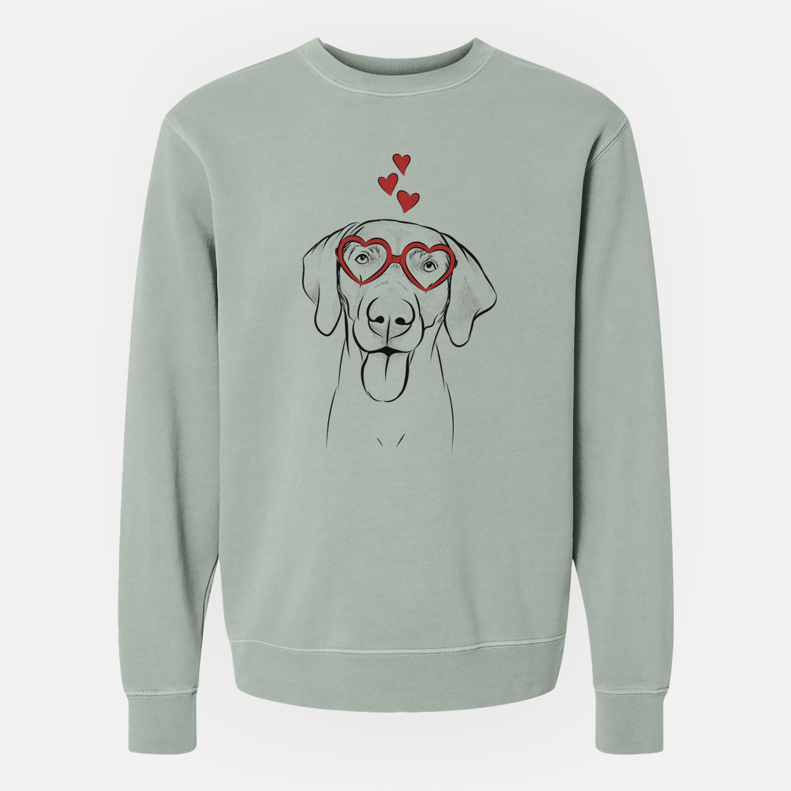 Valentine Jackson the Weimaraner - Unisex Pigment Dyed Crew Sweatshirt