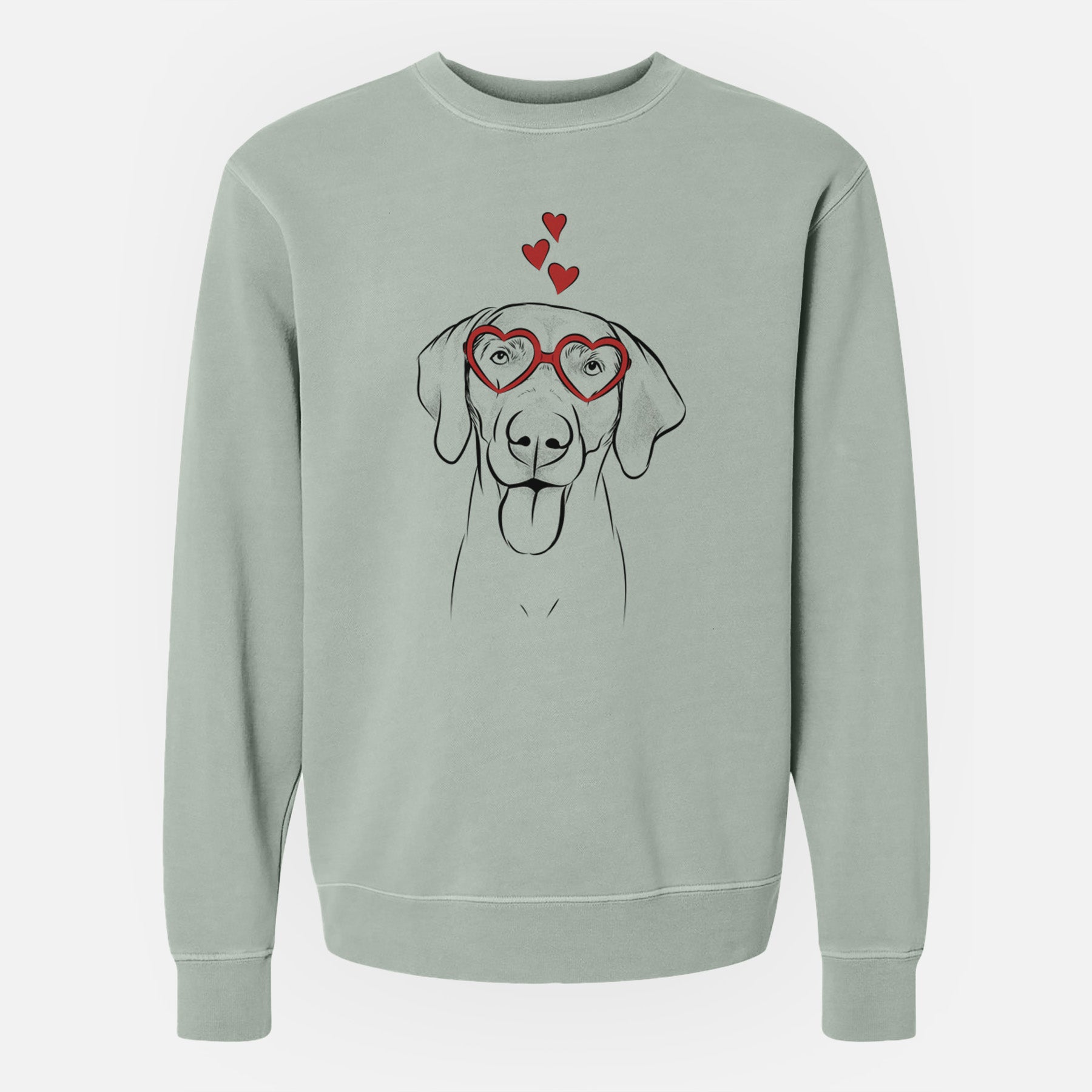 Valentine Jackson the Weimaraner - Unisex Pigment Dyed Crew Sweatshirt